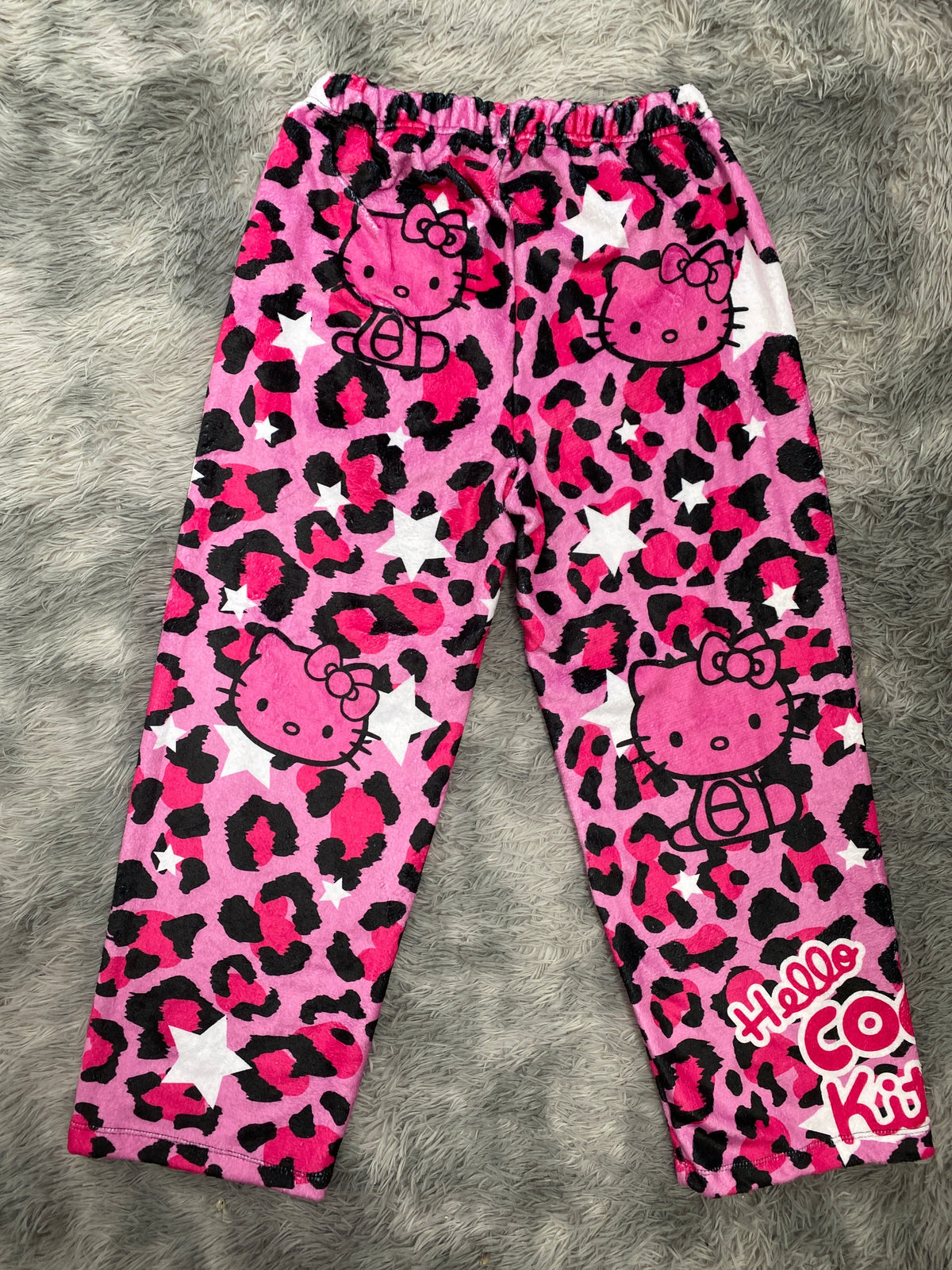Kitty Stars Animal Print Pink Pajama Pants
