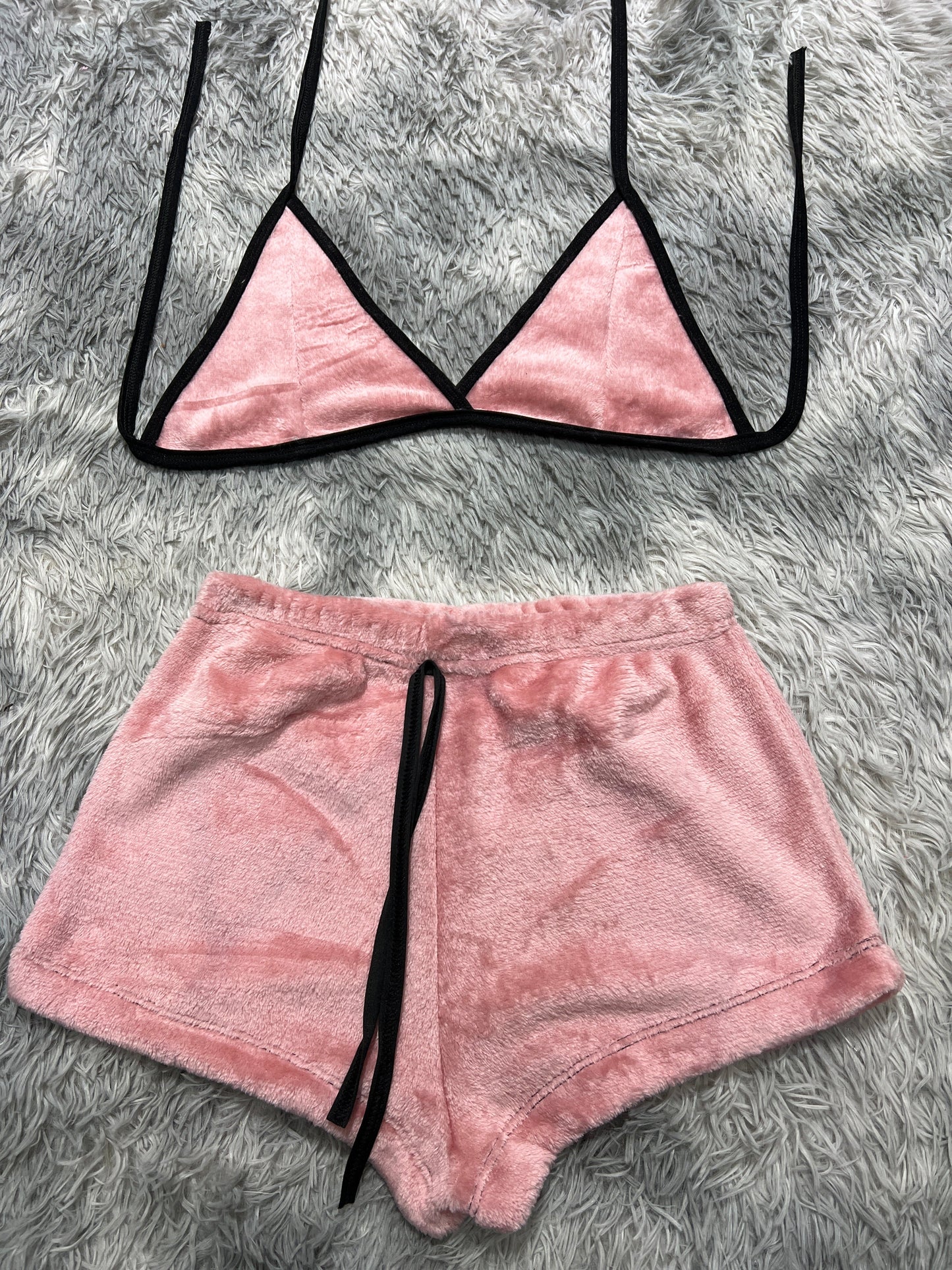 Color Pink Afelpad Matching Top & Short - Fundies