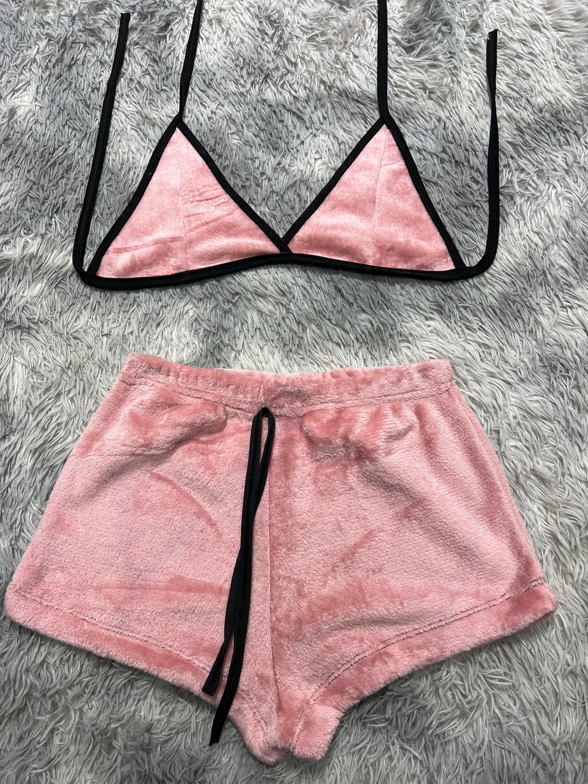 Color Pink Afelpad Matching Top & Short - Fundies