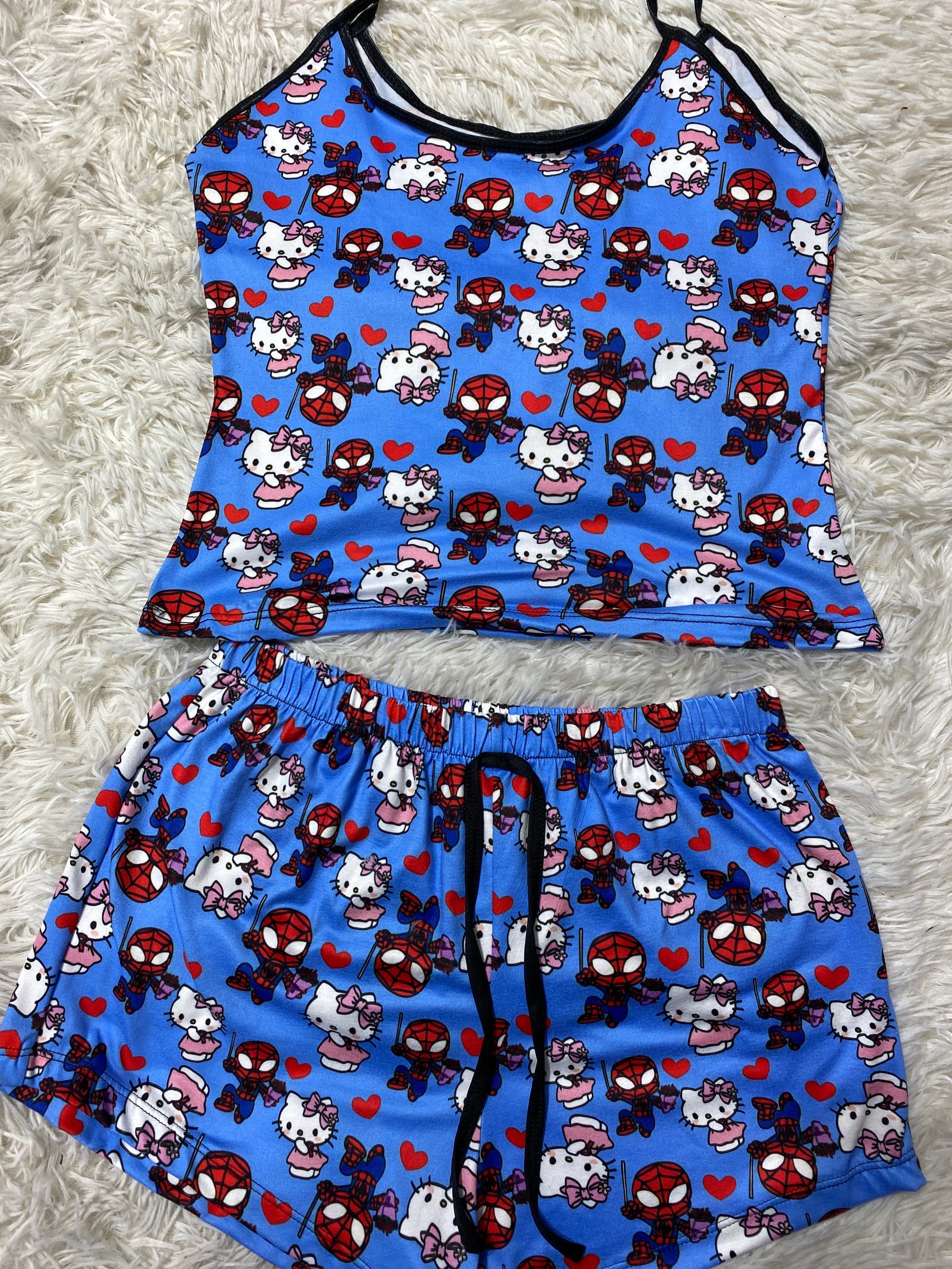 Spider Kitty Blue Women's Pajama Set - Fundies