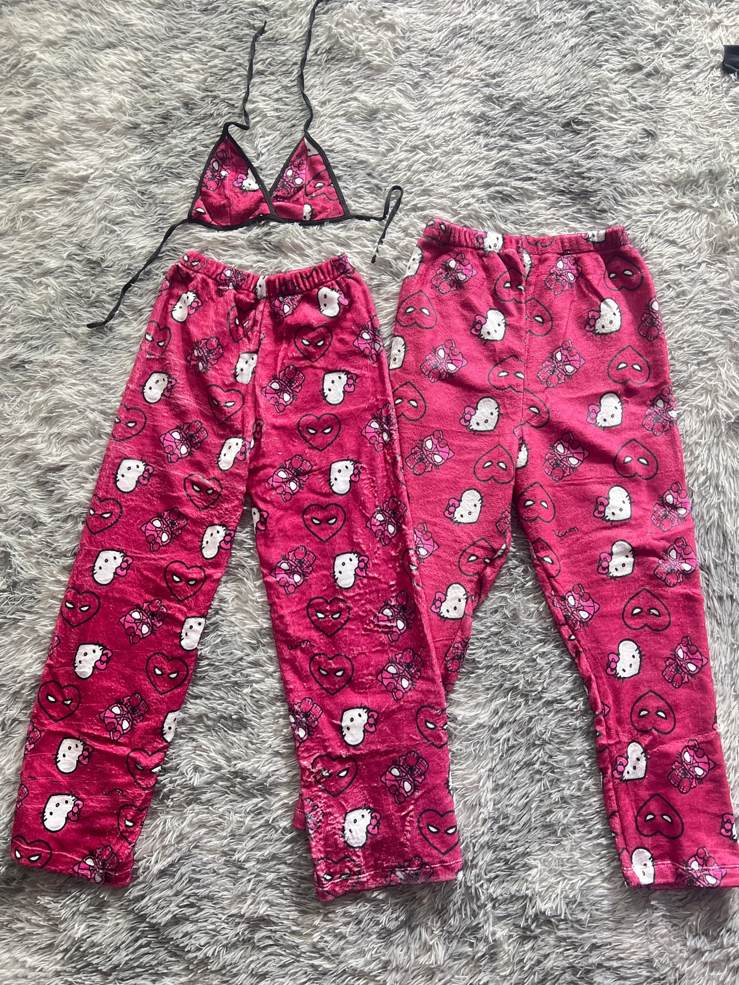 Spiderkitty came Plush Pajamas matching set For Couples