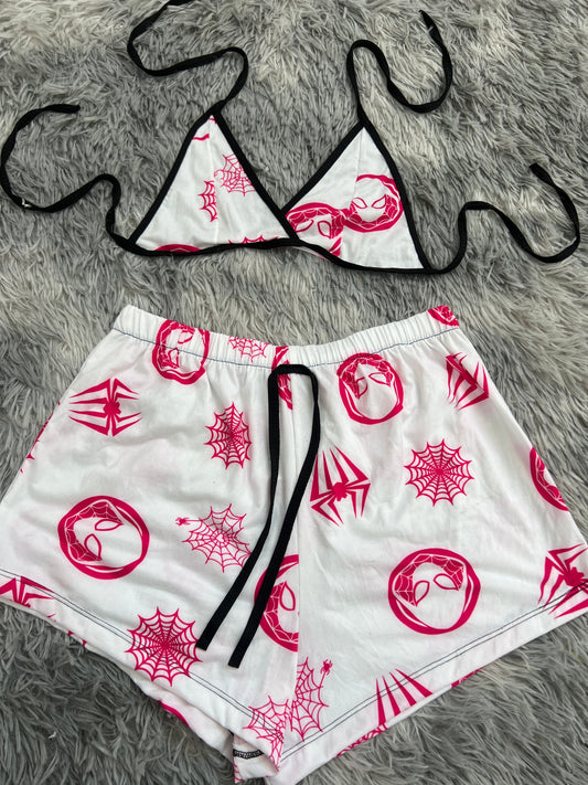 Gwen Background White Matching Top & Short