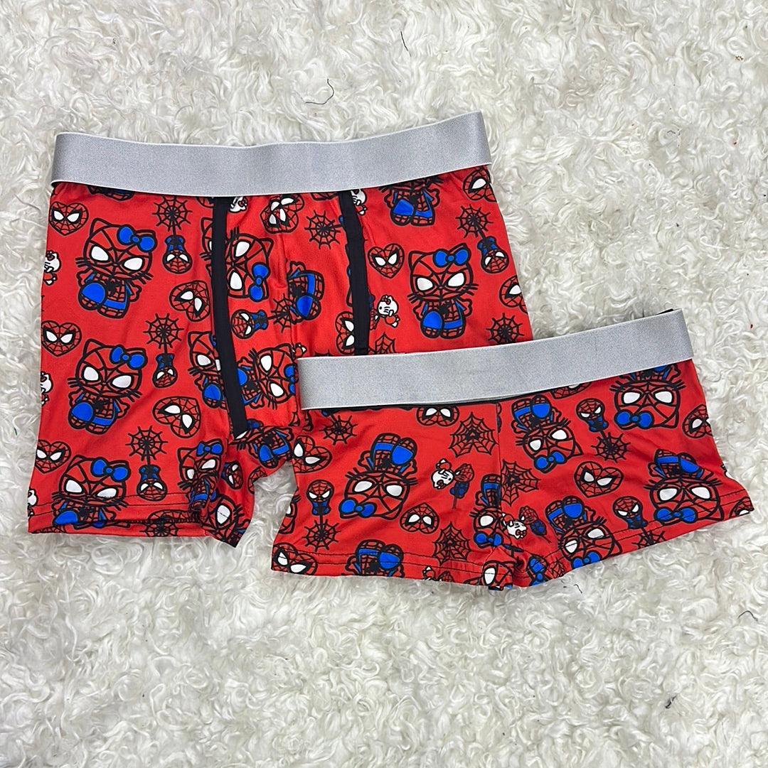 spider man and hello kitty red 5 pcs pajama duo - Fundies