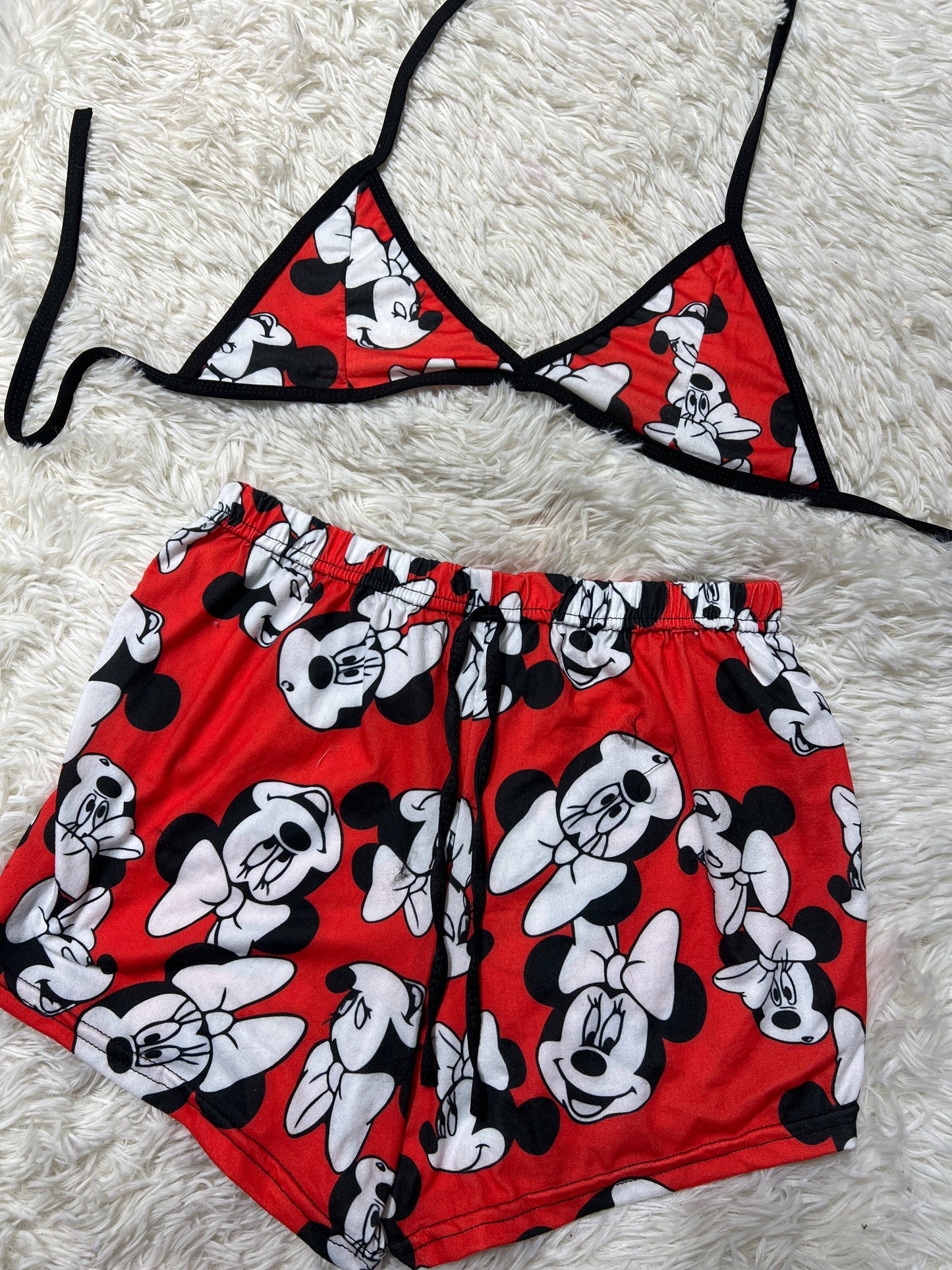 Minnie Mouse Brush Matching Top & Short - Fundies