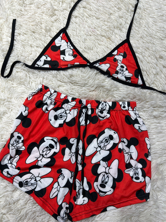 Minnie Mouse Brush Matching Top & Short - Fundies