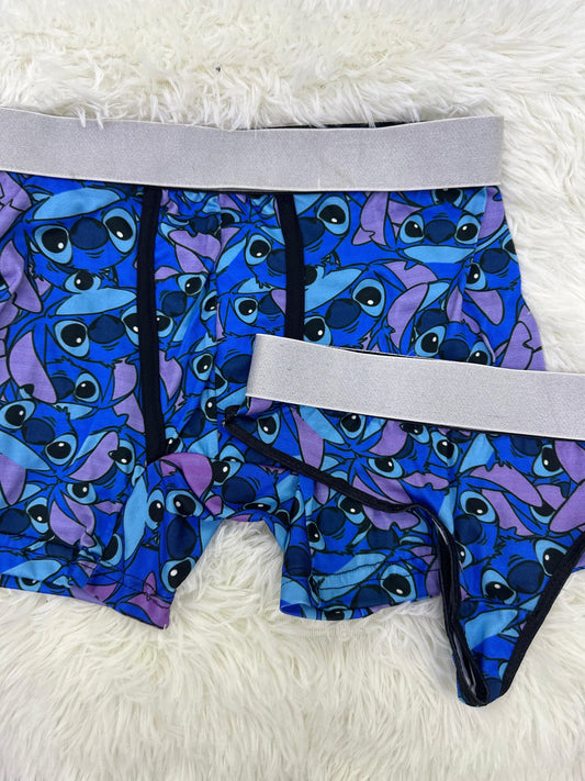 Face stitch matching couples boxer underwear - Fundies