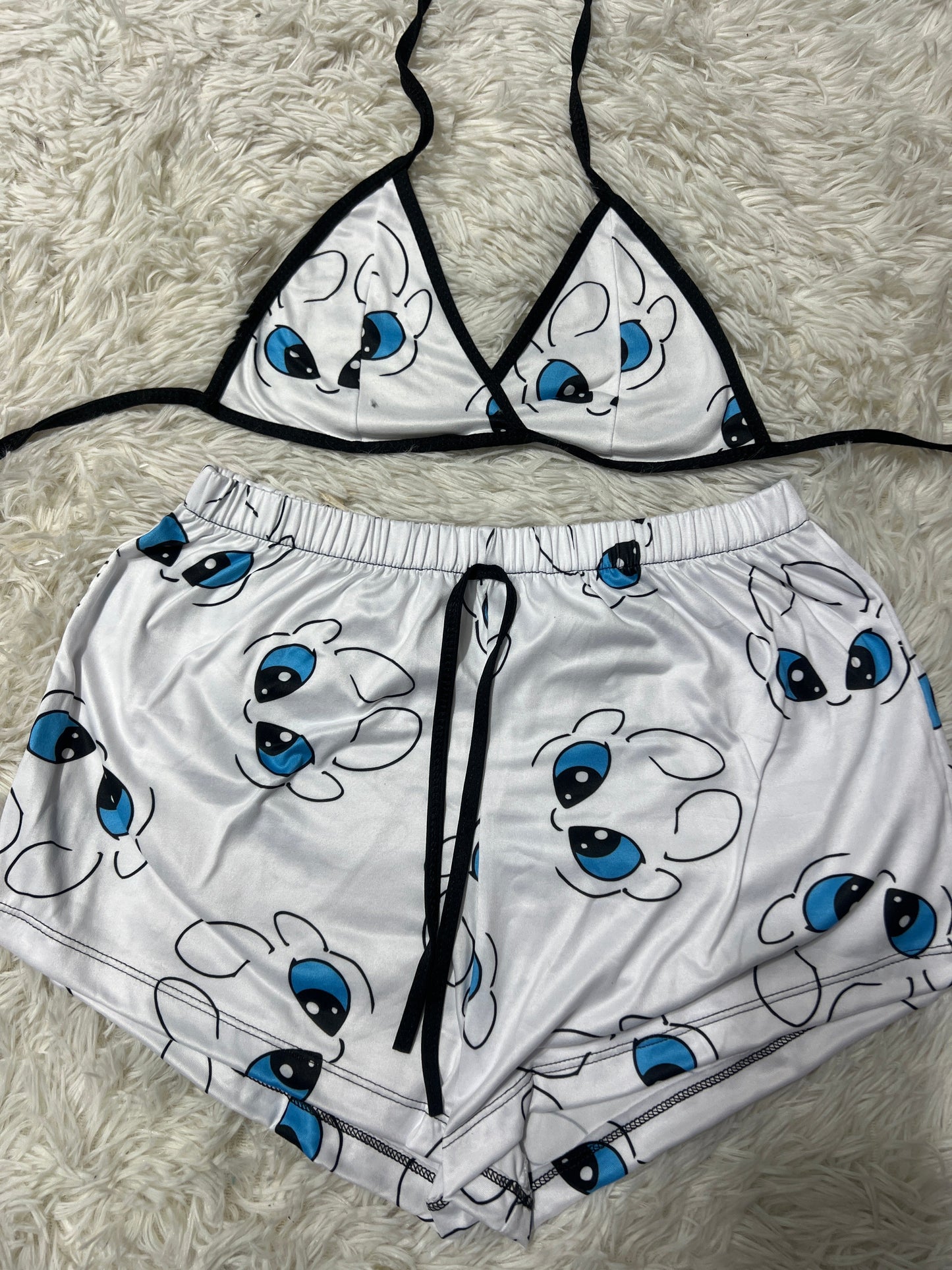 Dragon White Brush Matching Top & Short - Fundies
