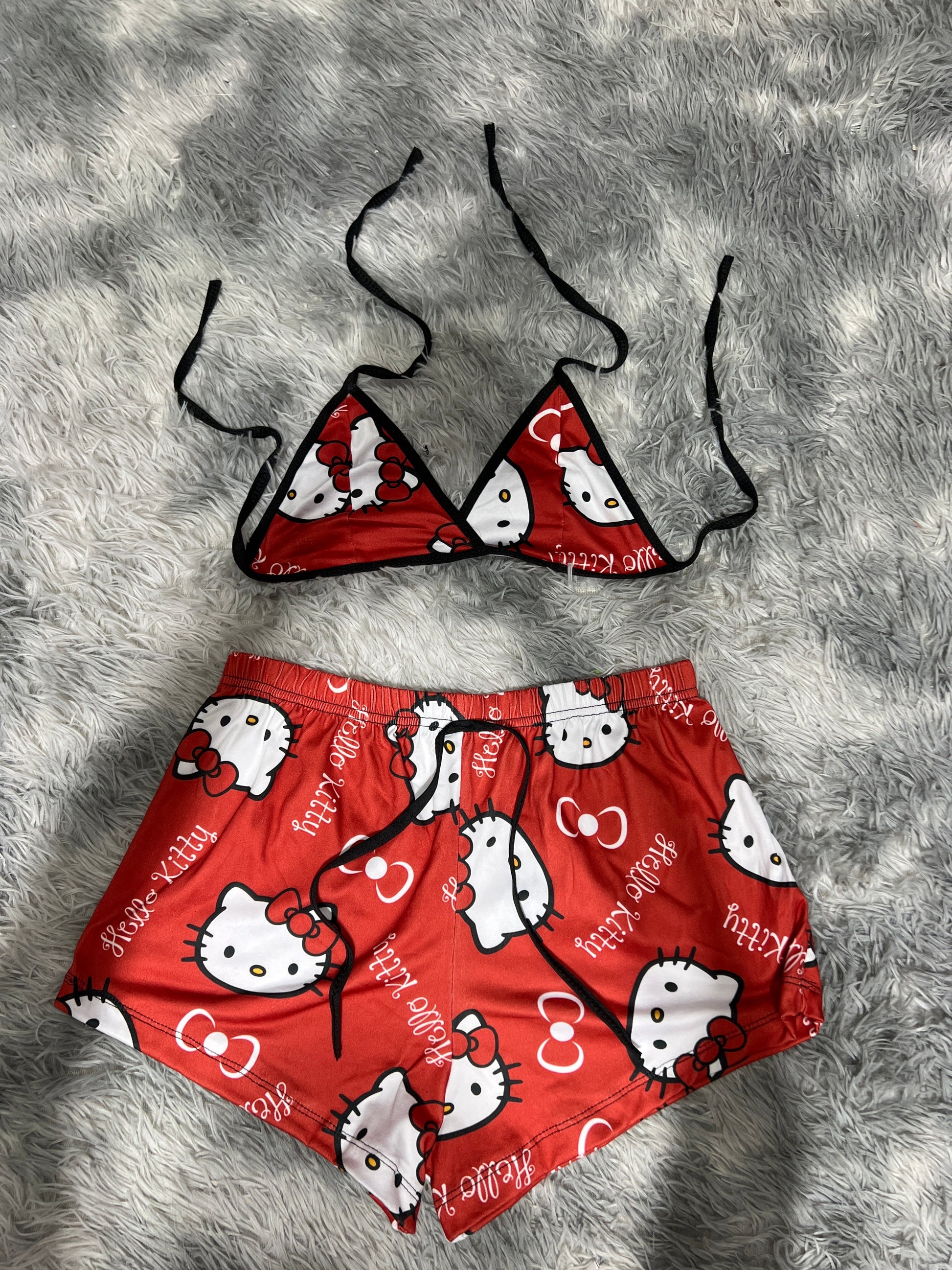 Hello Kitty Red Brush Matching Top & Short - Fundies