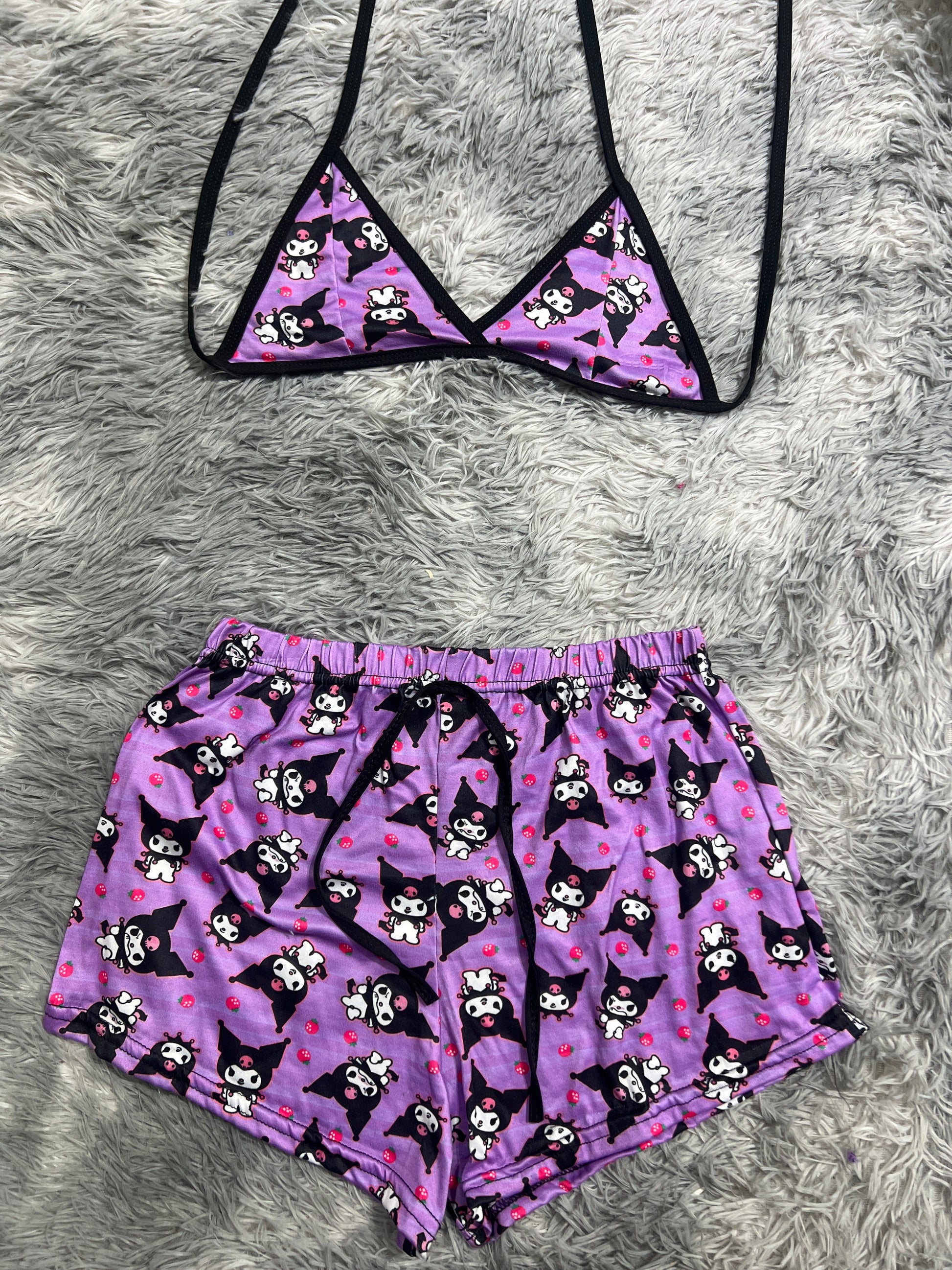 Kuromi Lila Brush Matching Top & Short - Fundies