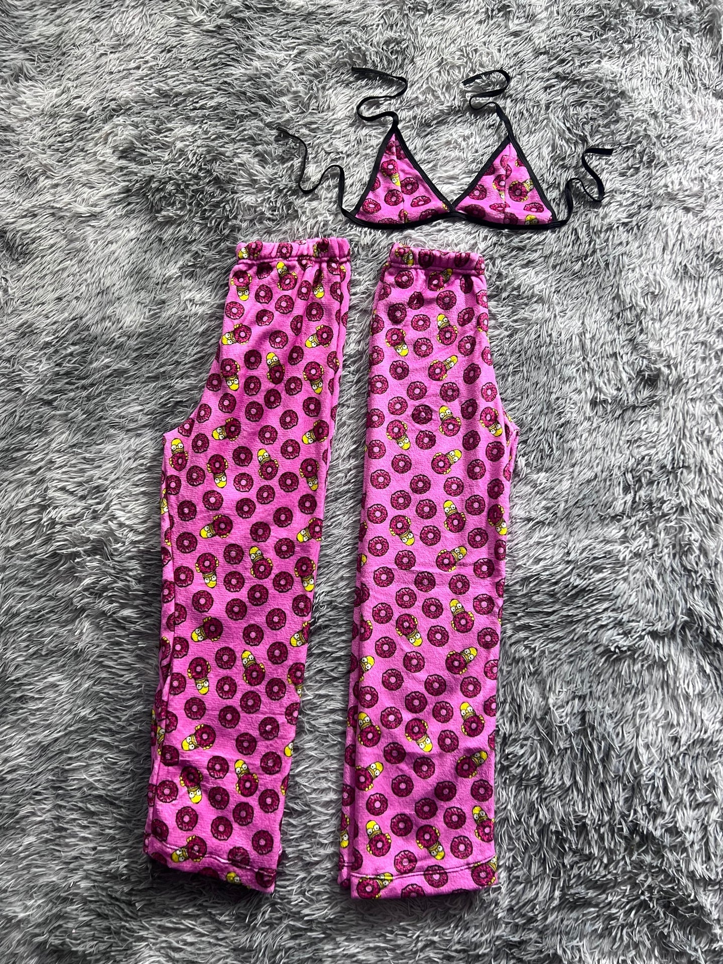 Donuts Pink Of Homer Matching Plushie PJs - Fundies