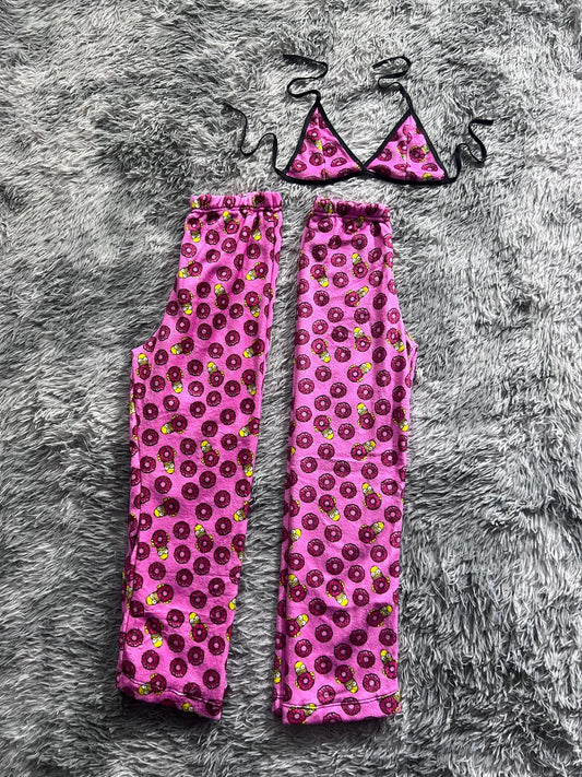 Donuts Pink Of Homer Matching Plushie PJs - Fundies