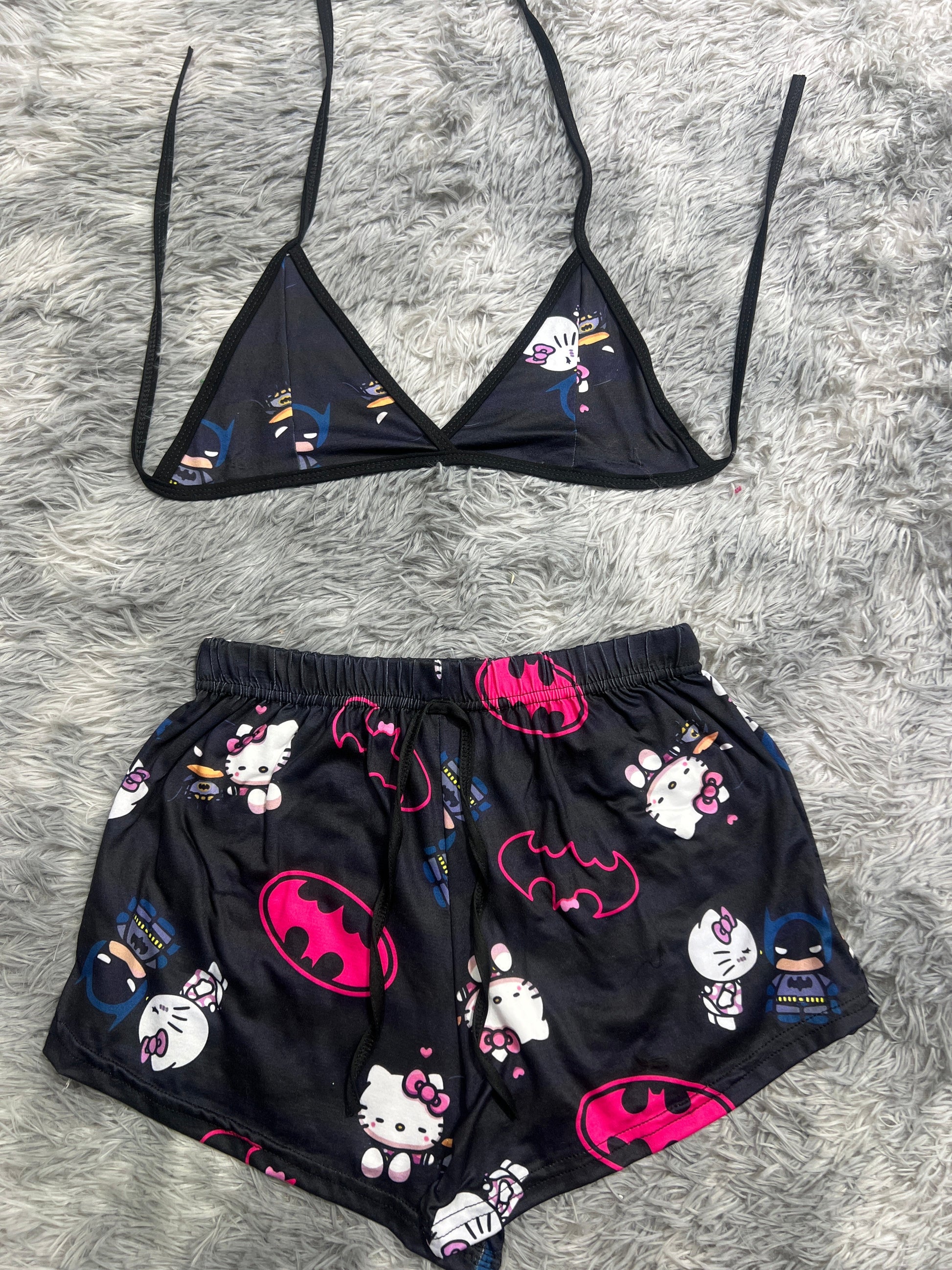 Hello Kitty And Batman Brush Matching Top & Short - Fundies
