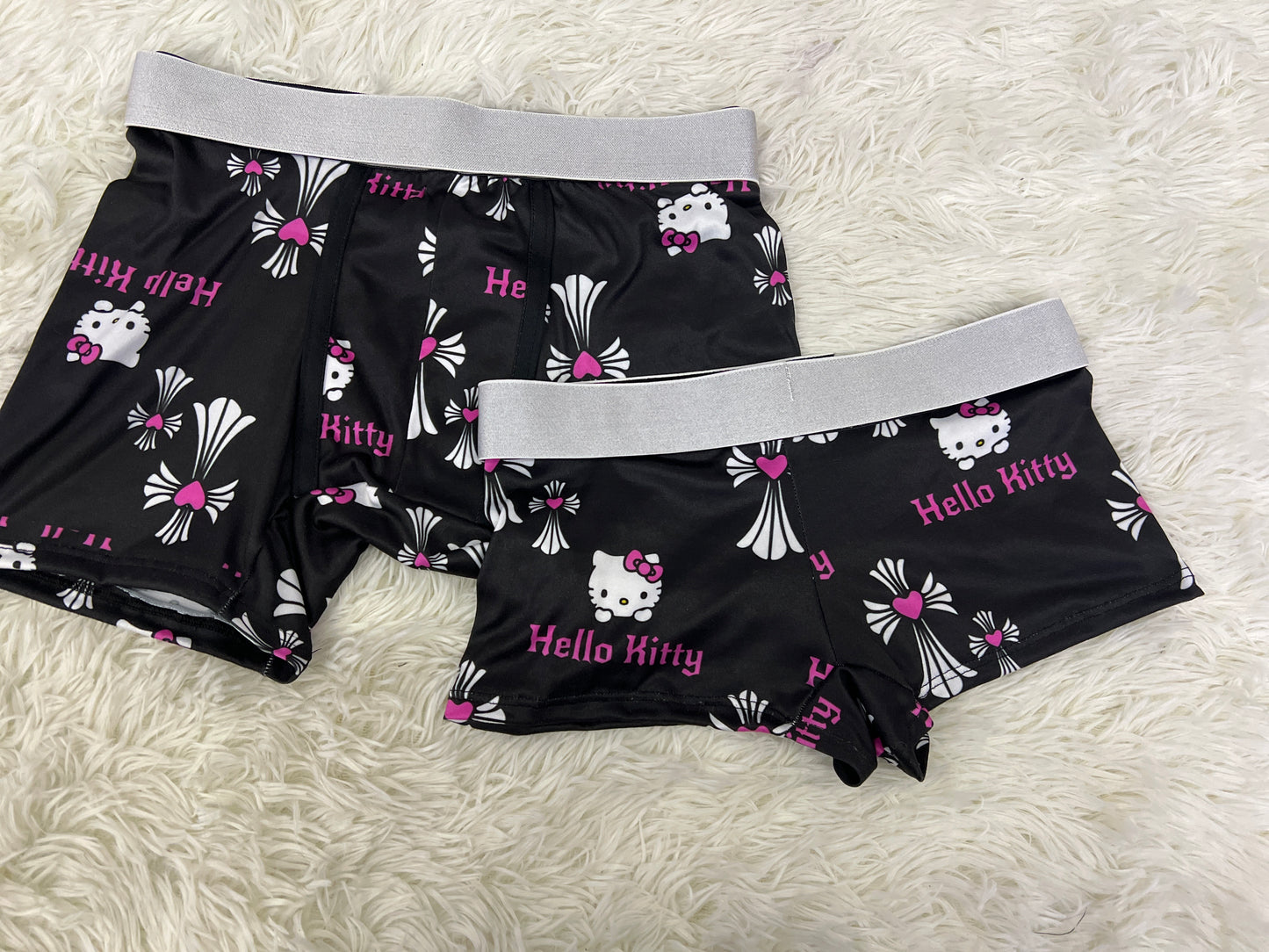 Hello Kitty Black Crosses matching underwear Set 😺