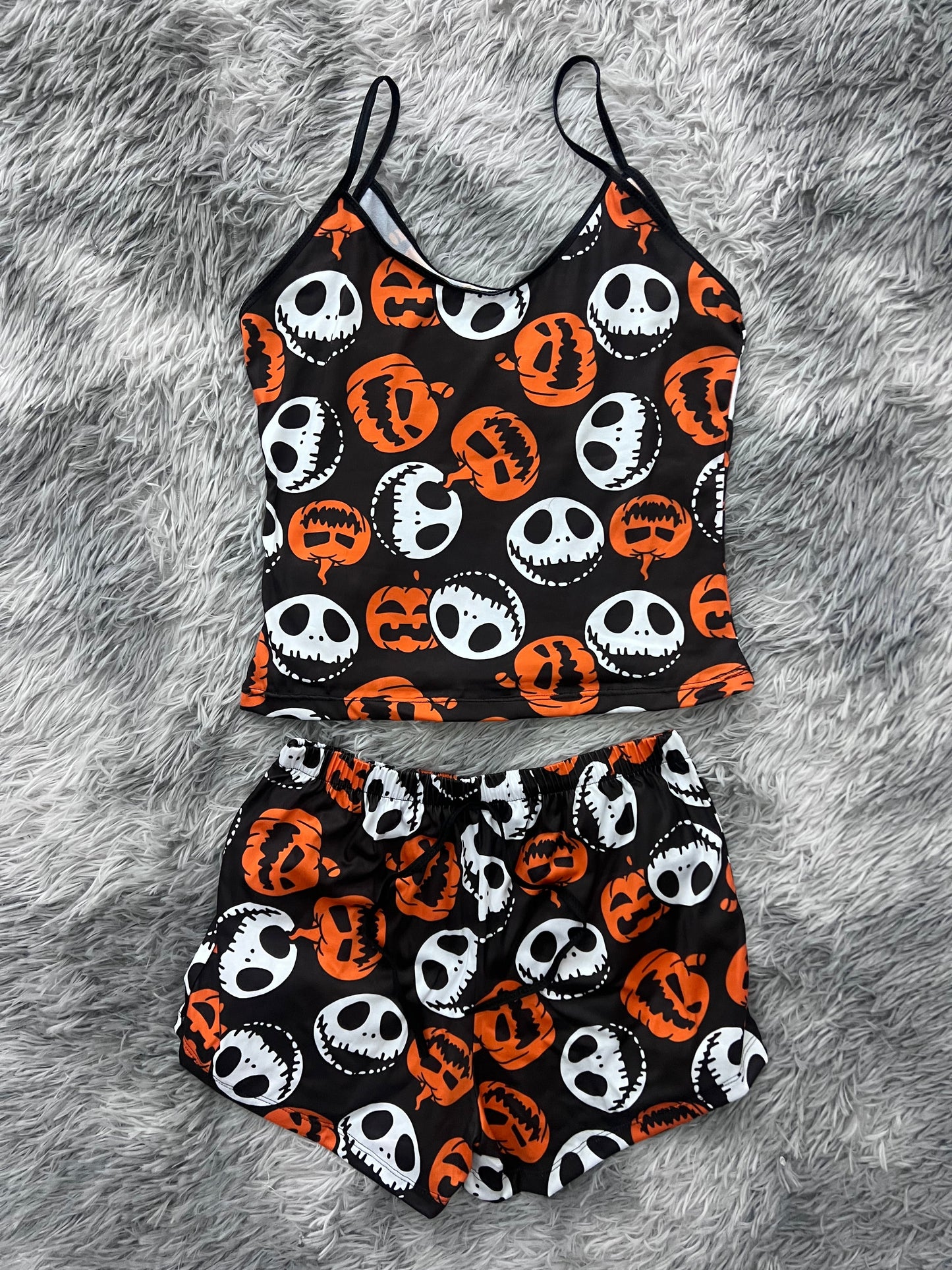 Jack And Pumpkin Blusa With Short One Size Of Brush Matching Top & Short - Fundies