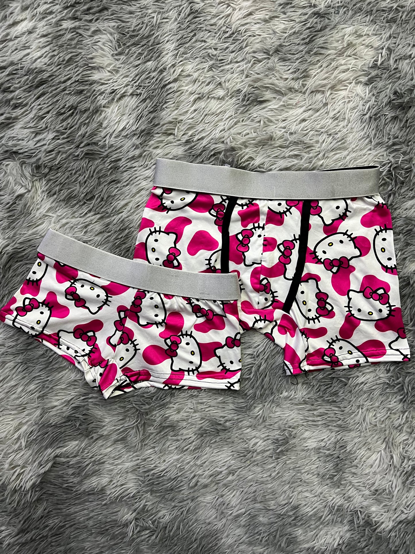 Kitty Cow white background matching boxer underwear