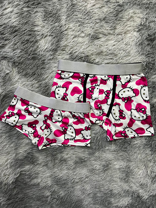 Kitty Cow white background matching boxer underwear