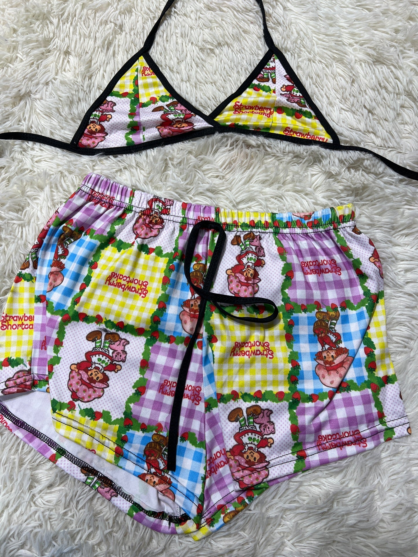 Strawberry Shortcake Plaid Brush (copy) Matching Top & Short - Fundies
