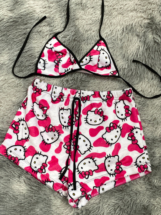 Hello Kitty Cow Plush Top & Shorts Set