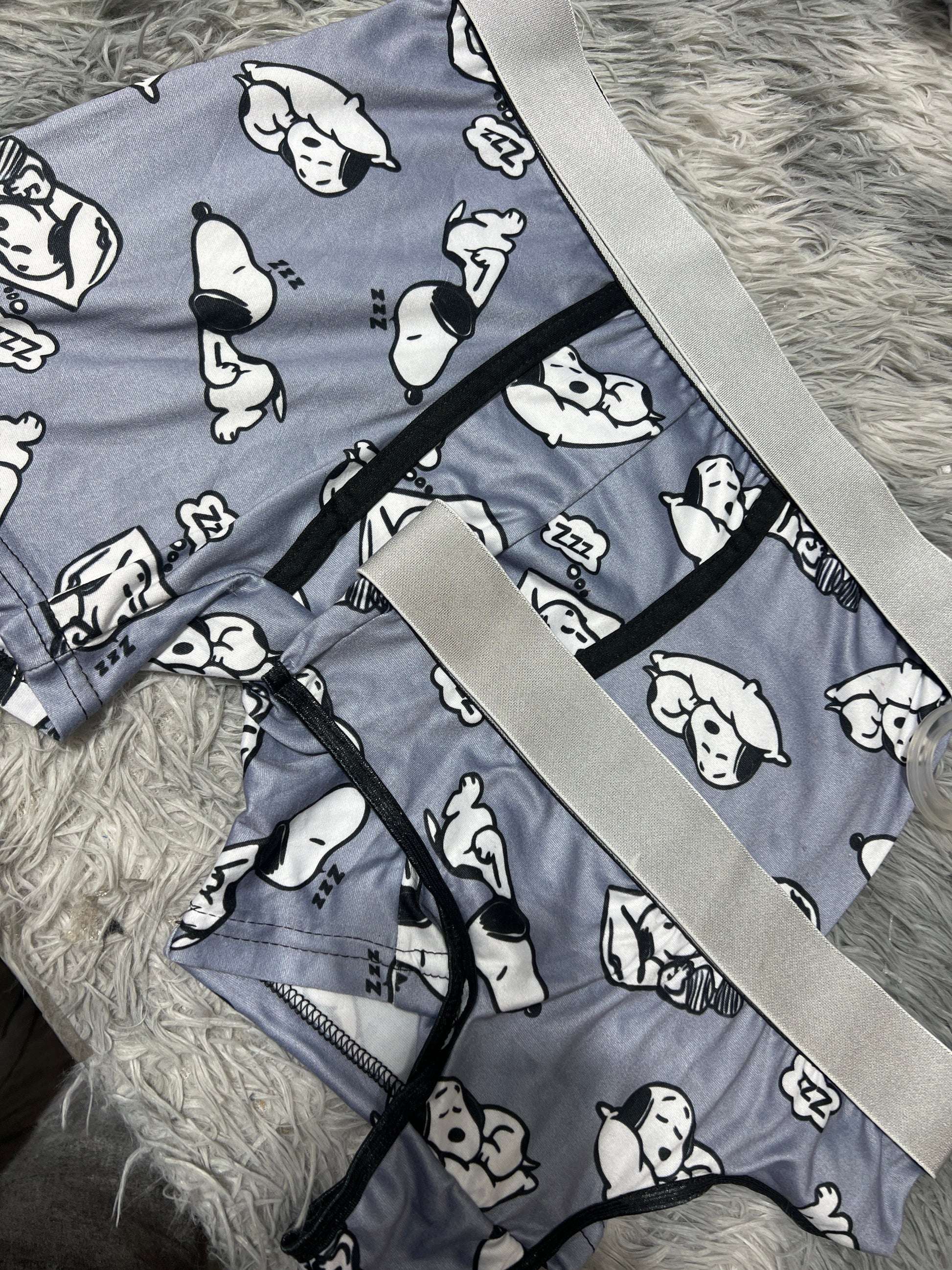 Snoopy Gray Duo One-size With Thong - Fundies
