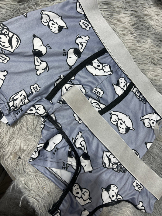 Snoopy Gray Duo One-size With Thong - Fundies