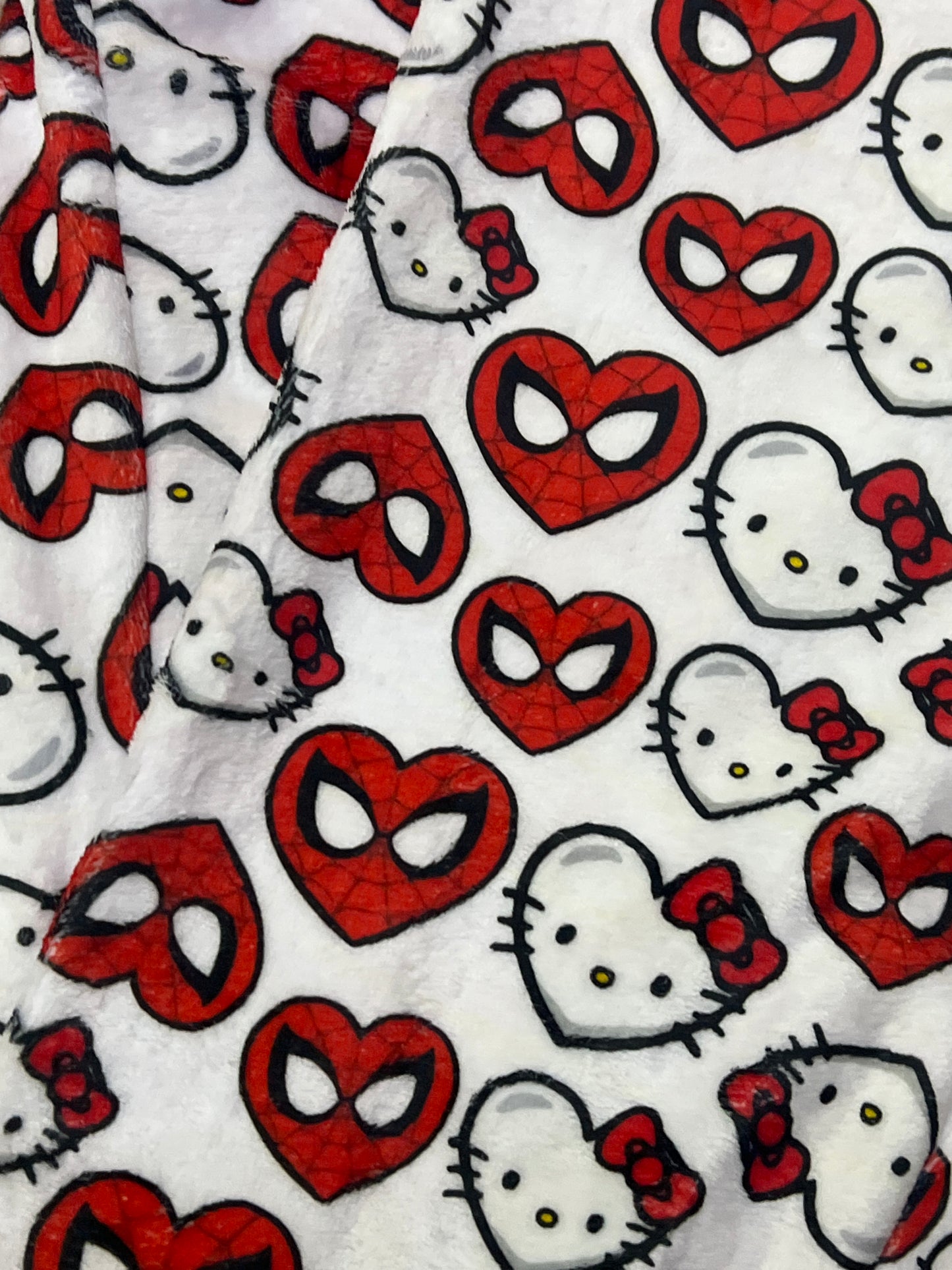 White spiderkitty plush pajama duo