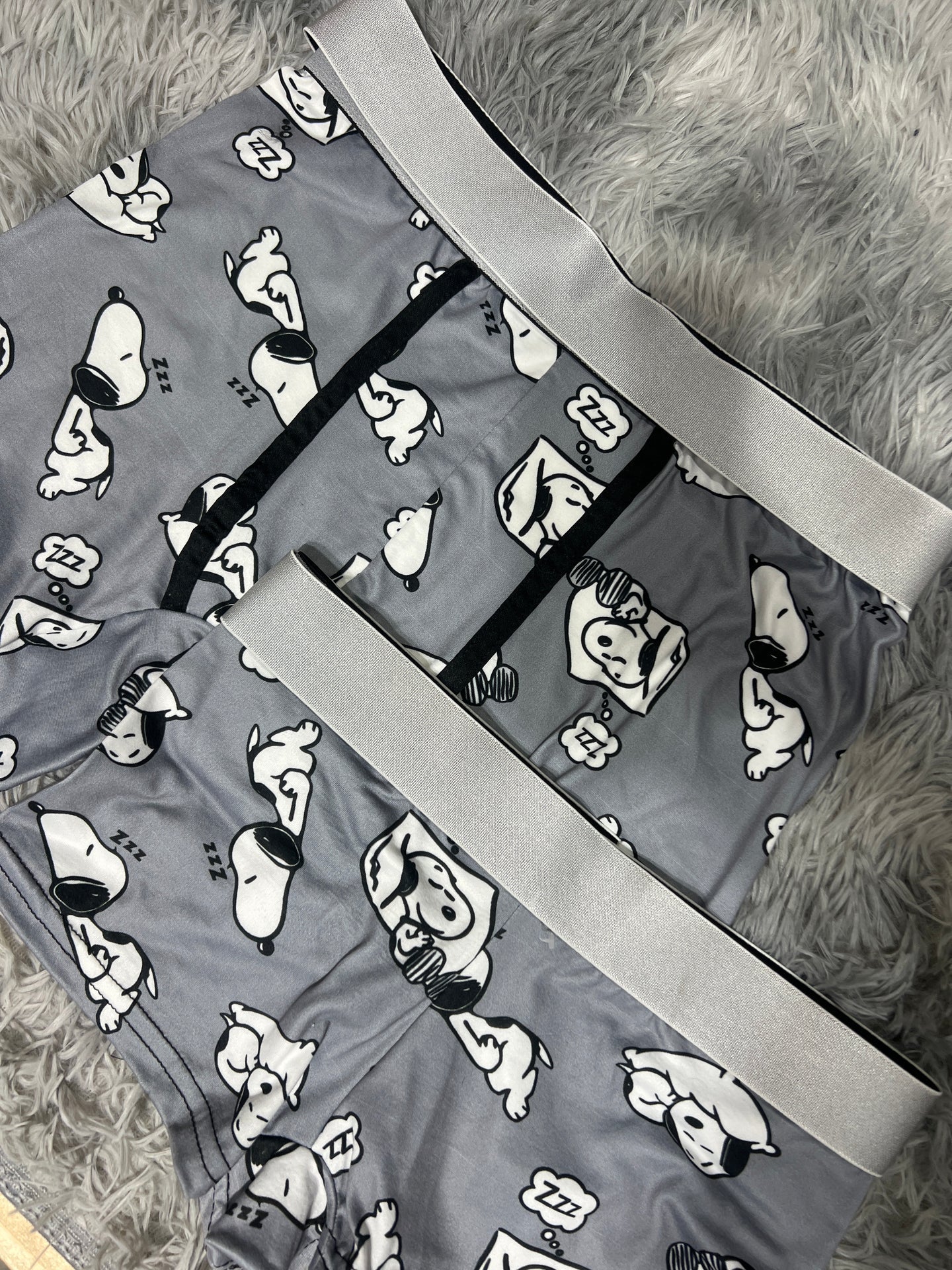 Snoopy Background Gray Matching Boxers - Fundies