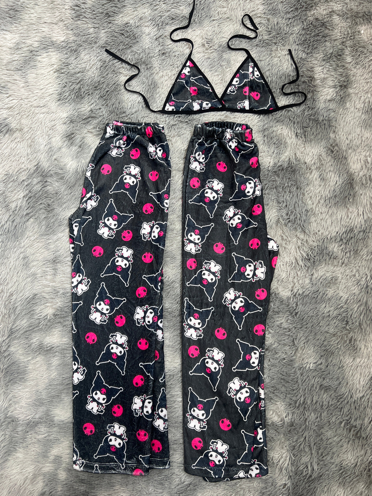Kuromi Skulls Matching Plushie PJs