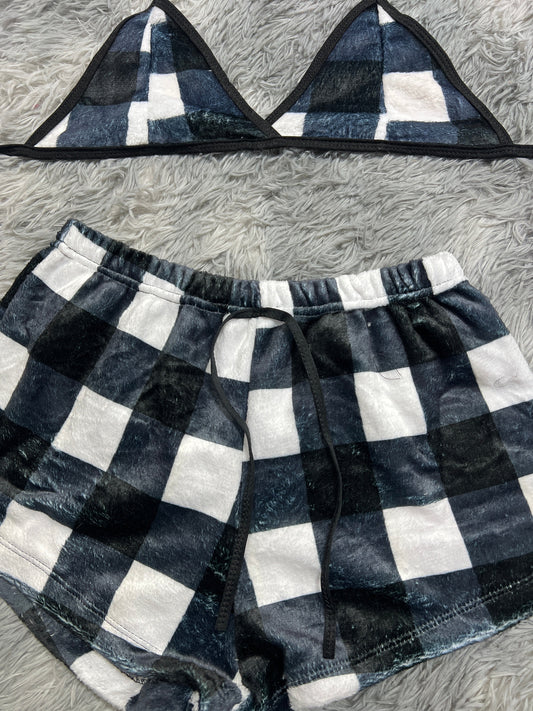 Plaid Black Matching Top & Short - Fundies