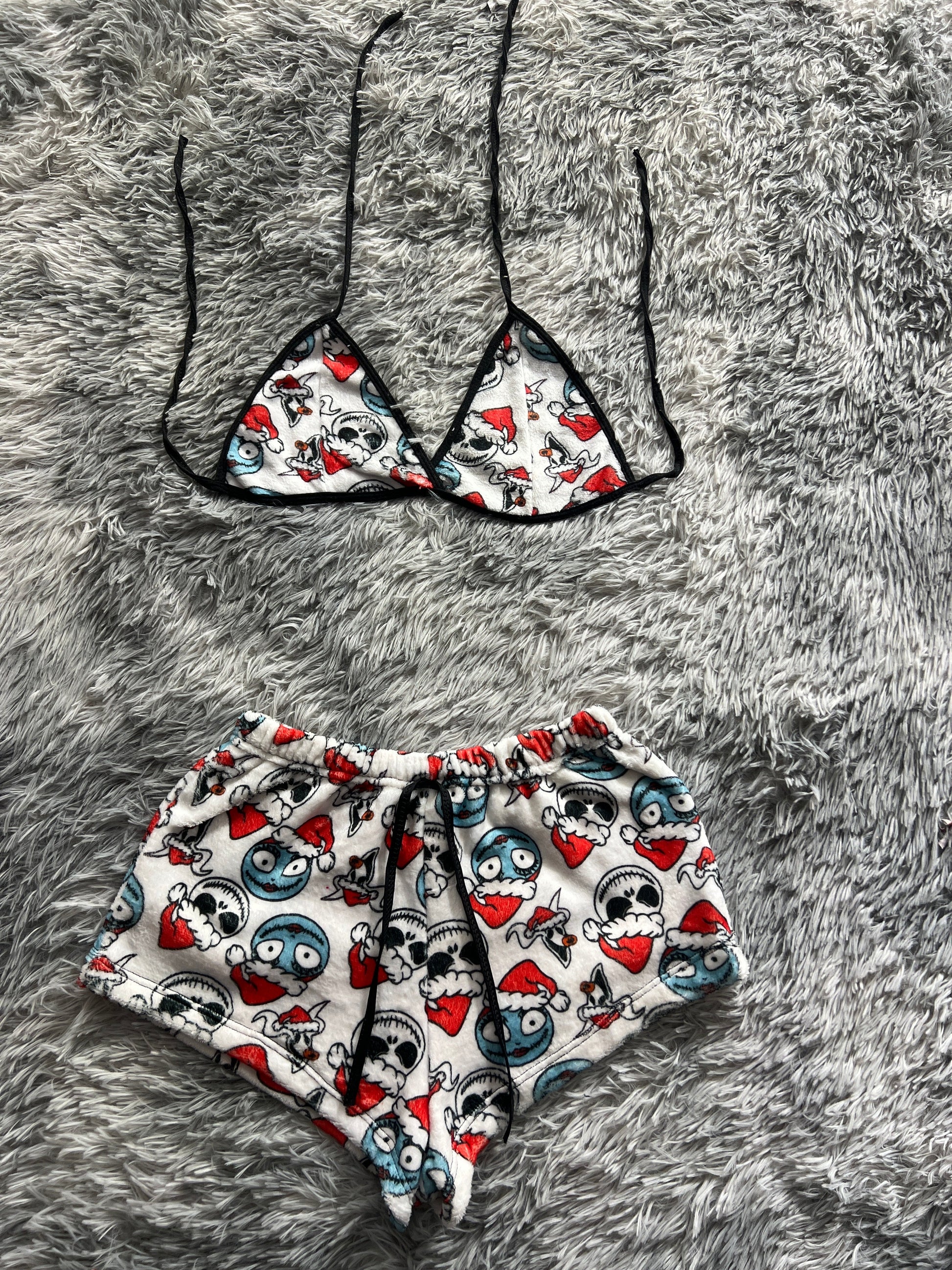 The Strange World Of Jack Christmas Background White Matching Top & Short - Fundies