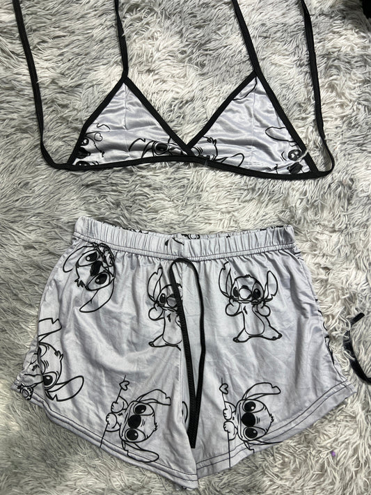 Stitch Gray Brush Matching Top & Short - Fundies
