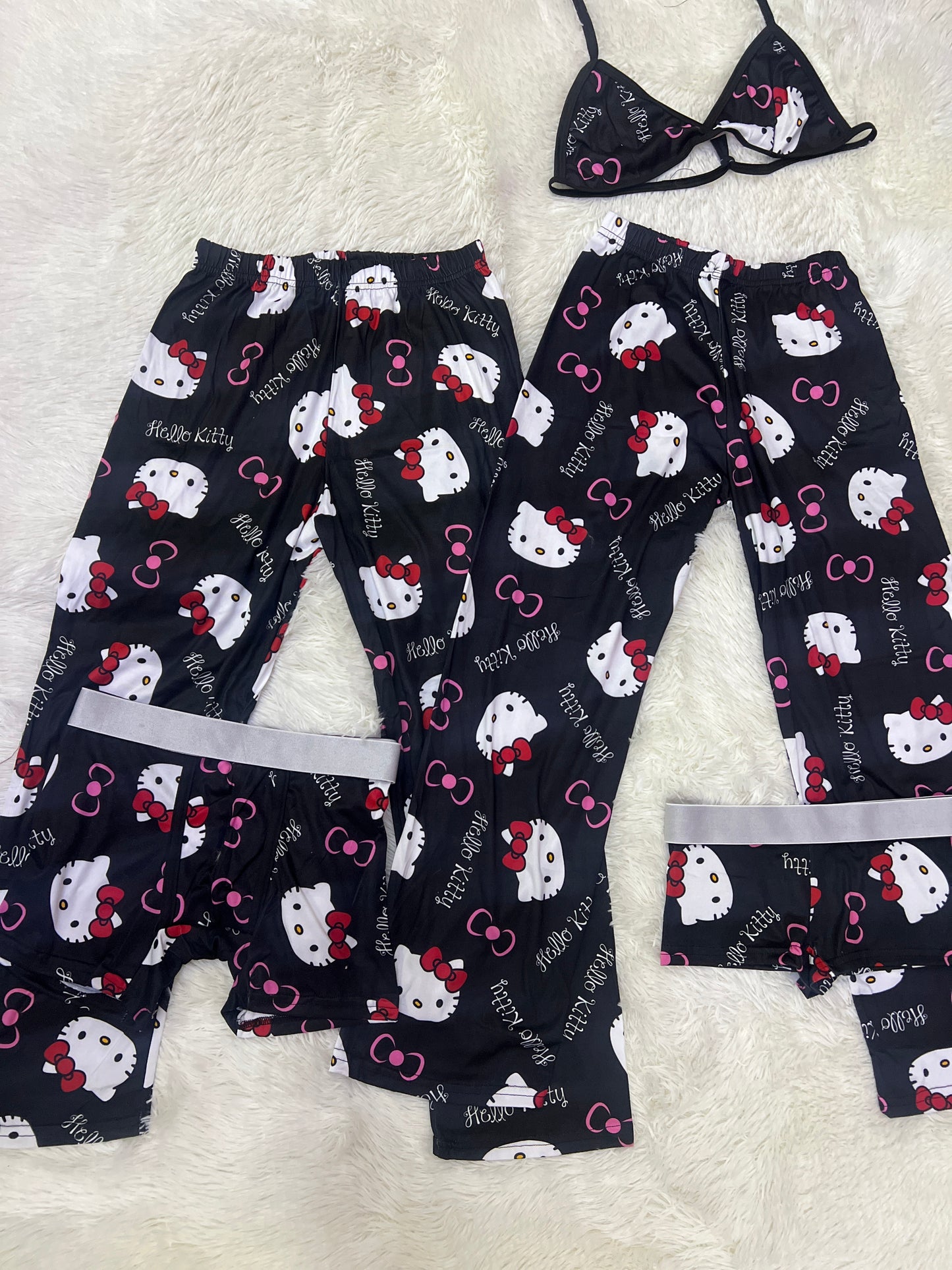 Hello kitty big face black 5 pz pajama