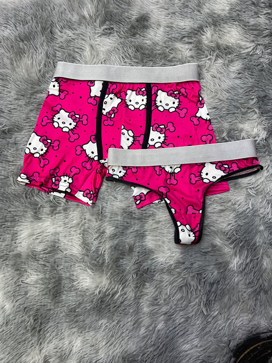 Hello kitty pink couples matching underwear