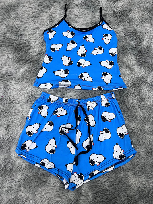 Snoopy Blue Womens Pajama Set