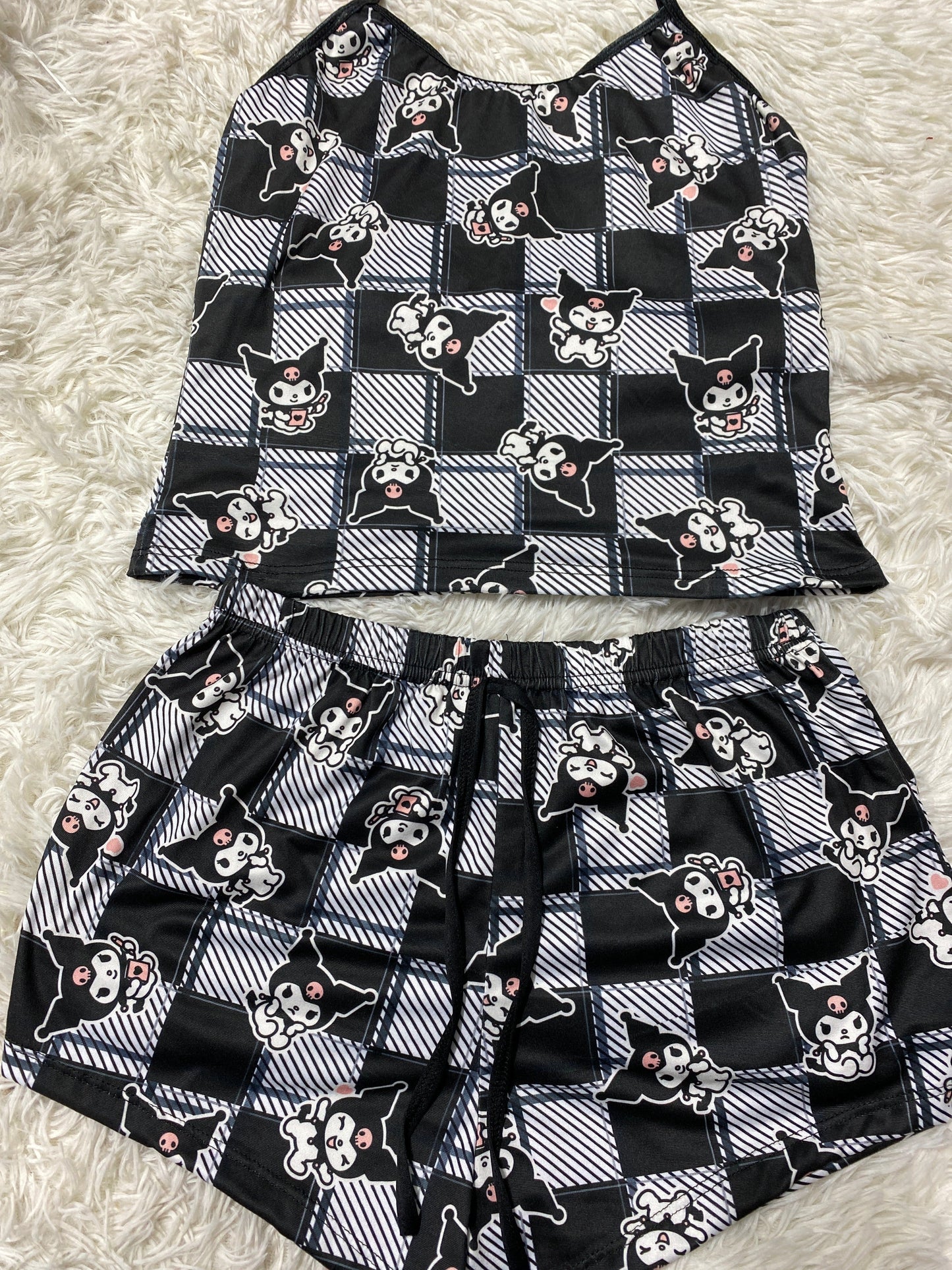 Kuromi Plaid Women's Pajama Set - Fundies