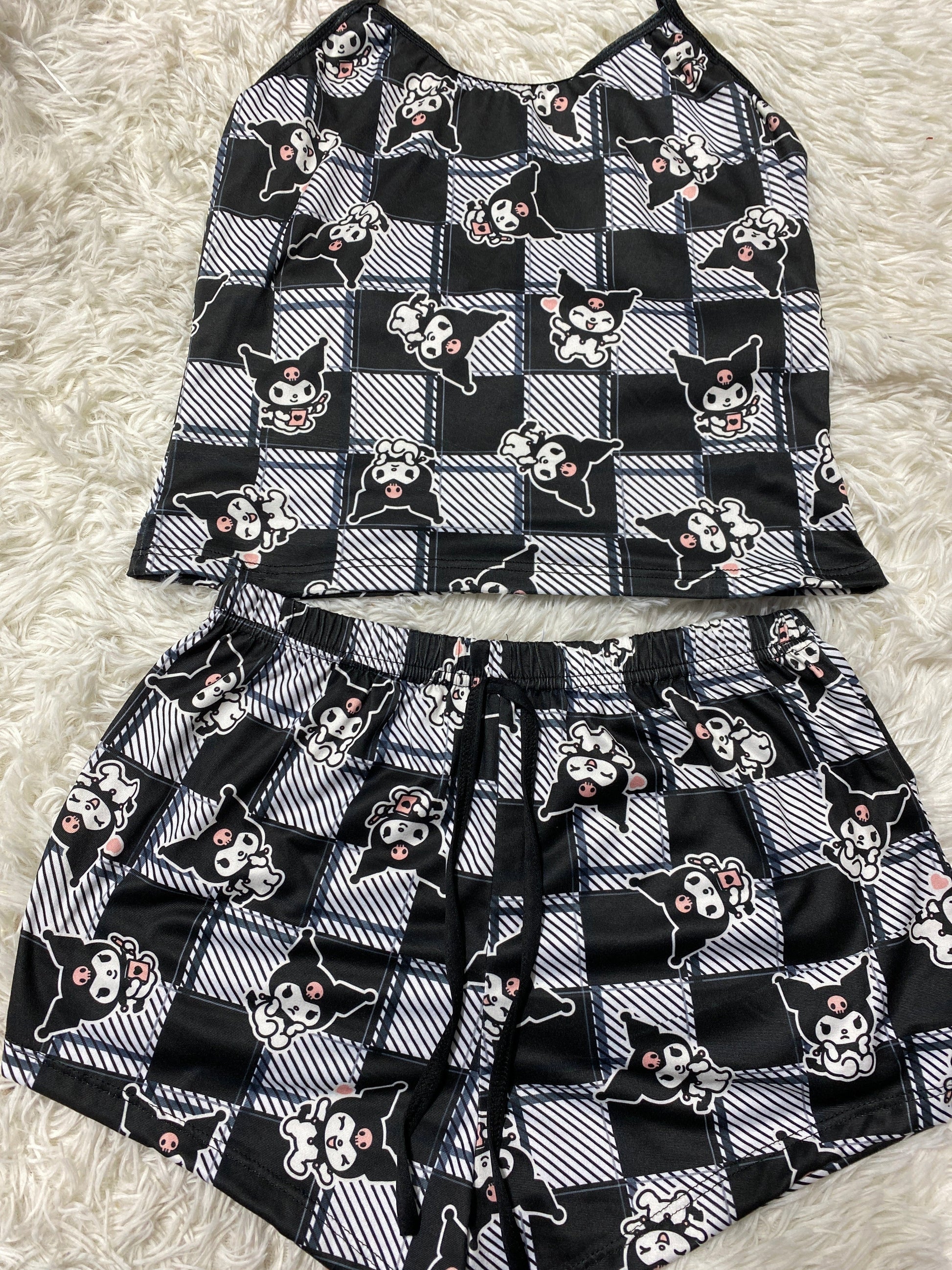 Kuromi Plaid Women's Pajama Set - Fundies