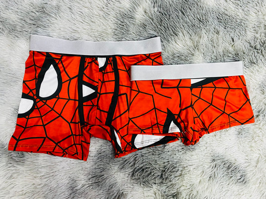 spiderman face matching couples boxer underwear