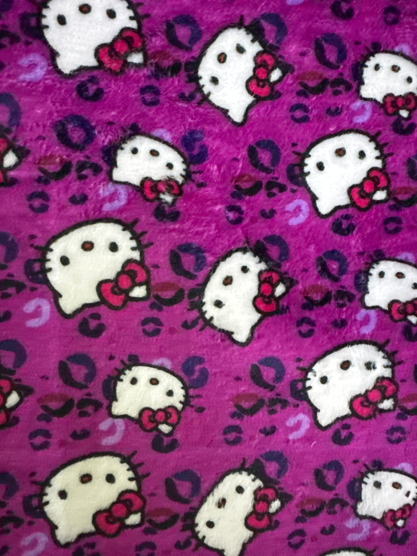 Hello kitty animal print violet plush pajama duo