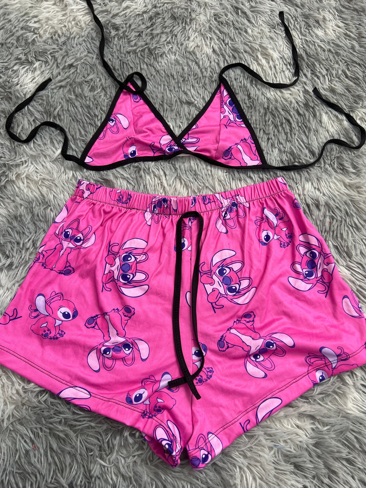Angela Background Pink Matching Top & Short