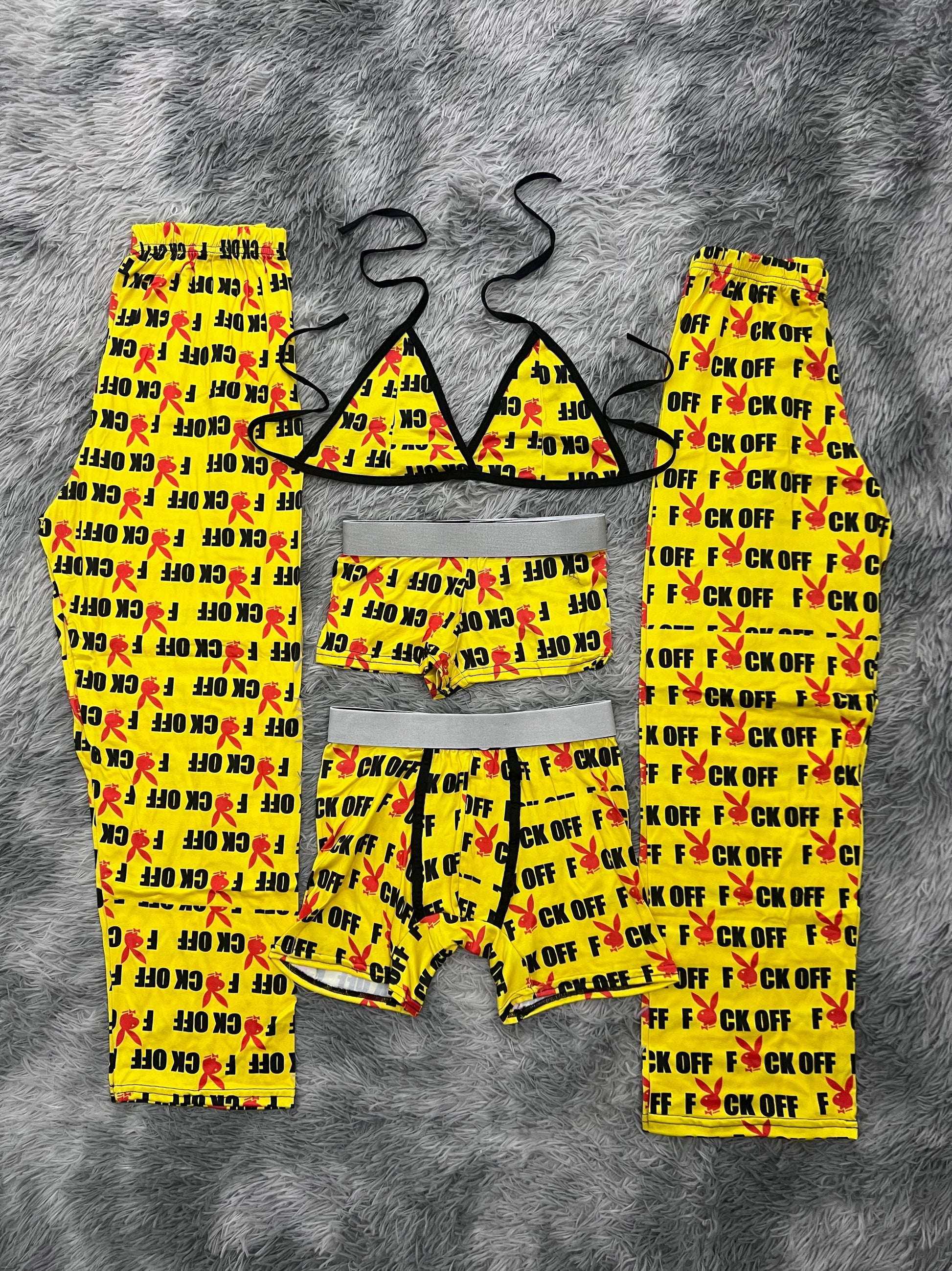 Play Boy Yellow 5 Piece PJ - Fundies
