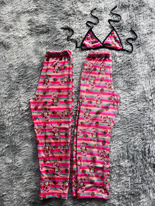 Strawberry Shortcake Stripes Matching Plushie PJs