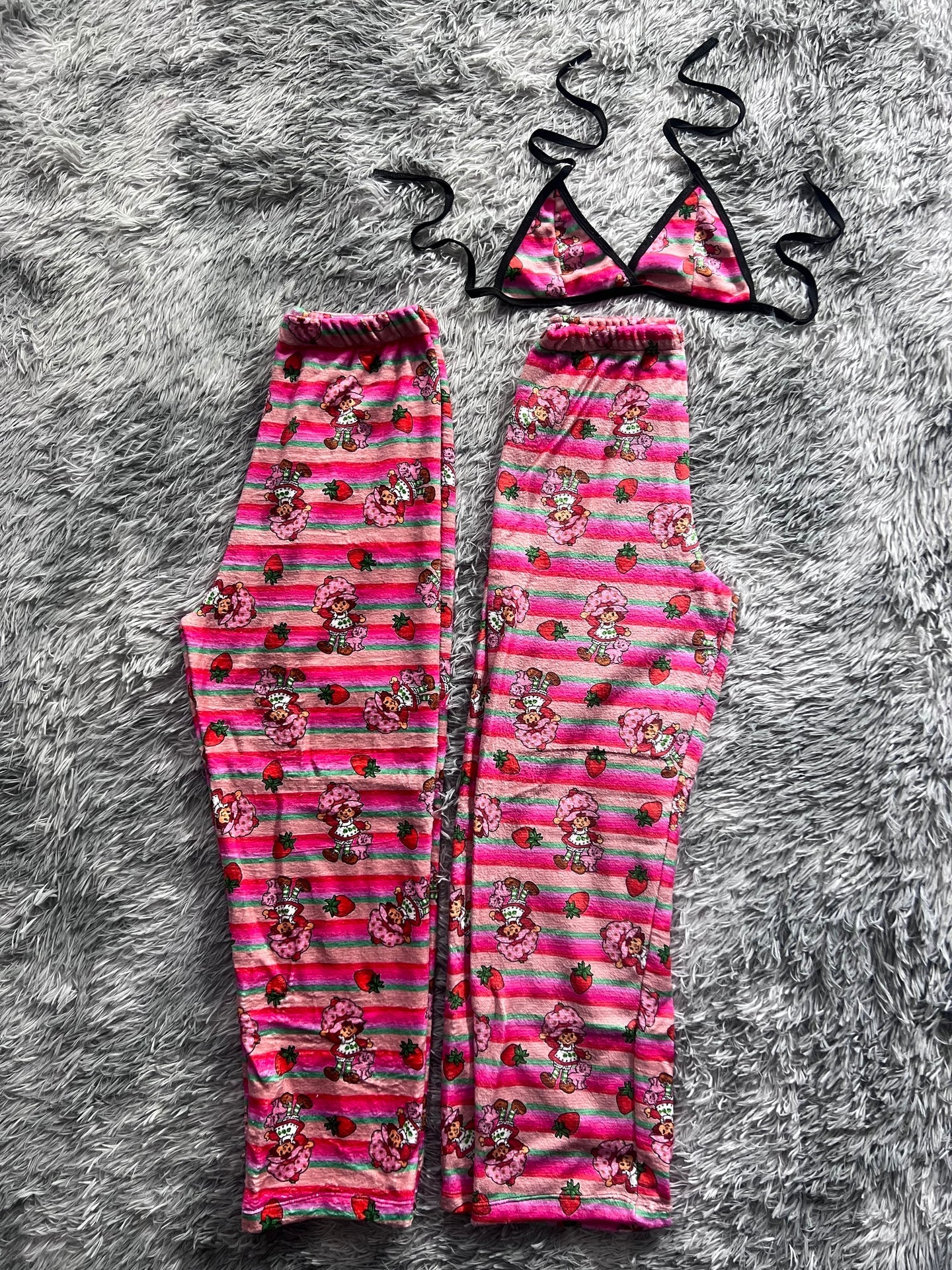 Strawberry Shortcake Stripes Matching Plushie PJs - Fundies