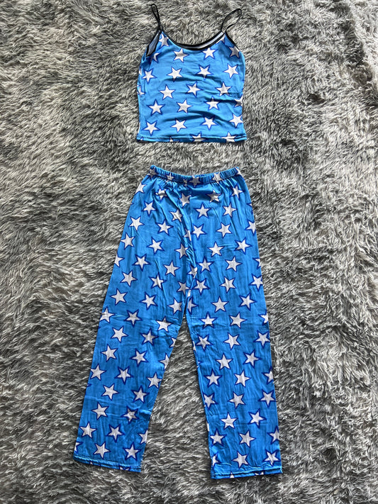 Estrellas Blancas With Blue Women's Pajama Set - Fundies