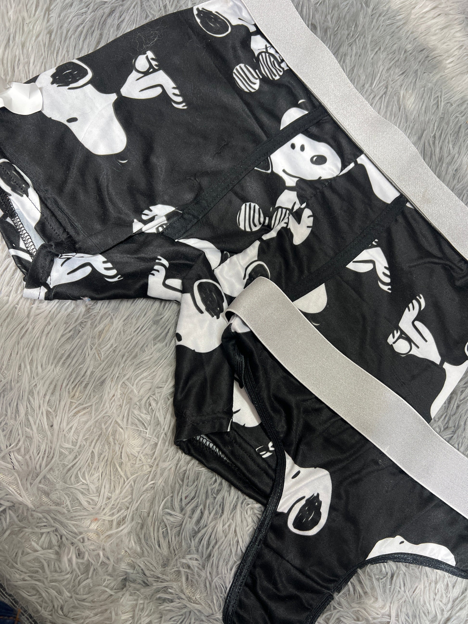 Snoopy Black Boxer One-size With Thong - Fundies
