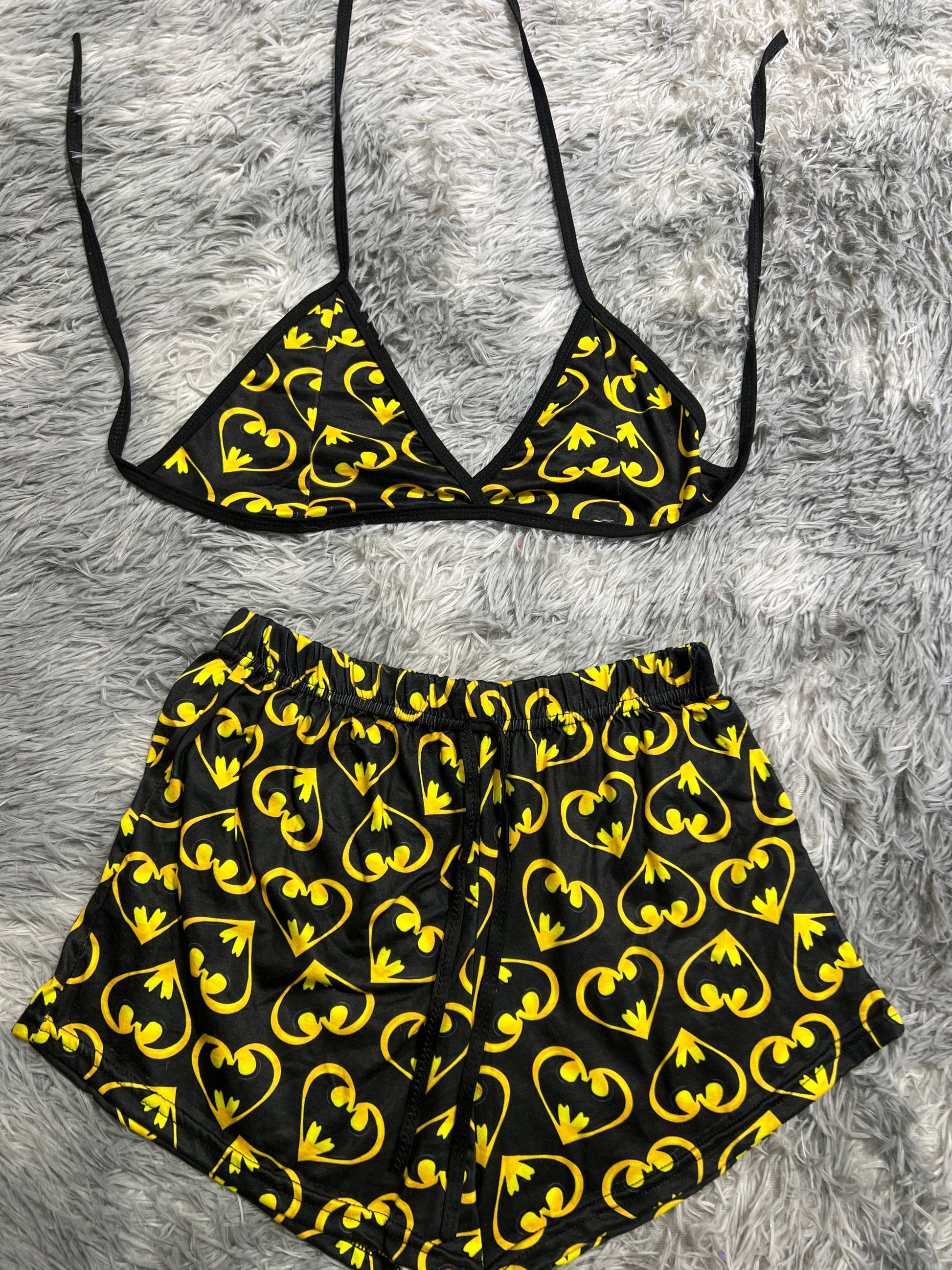 Batman Heart Brush Matching Top & Short - Fundies