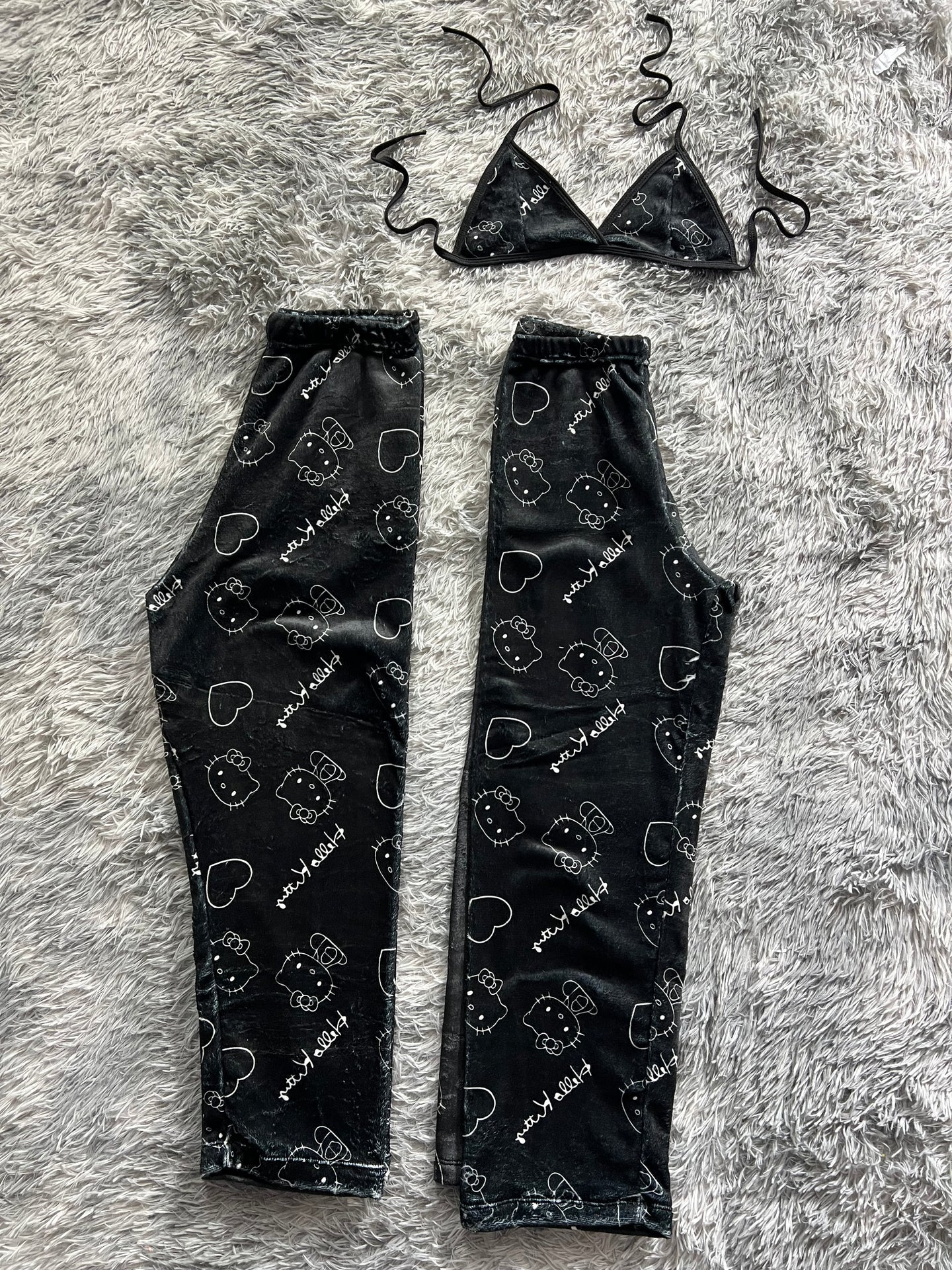 Hello Kitty White And Black Matching Plushie PJs - Fundies