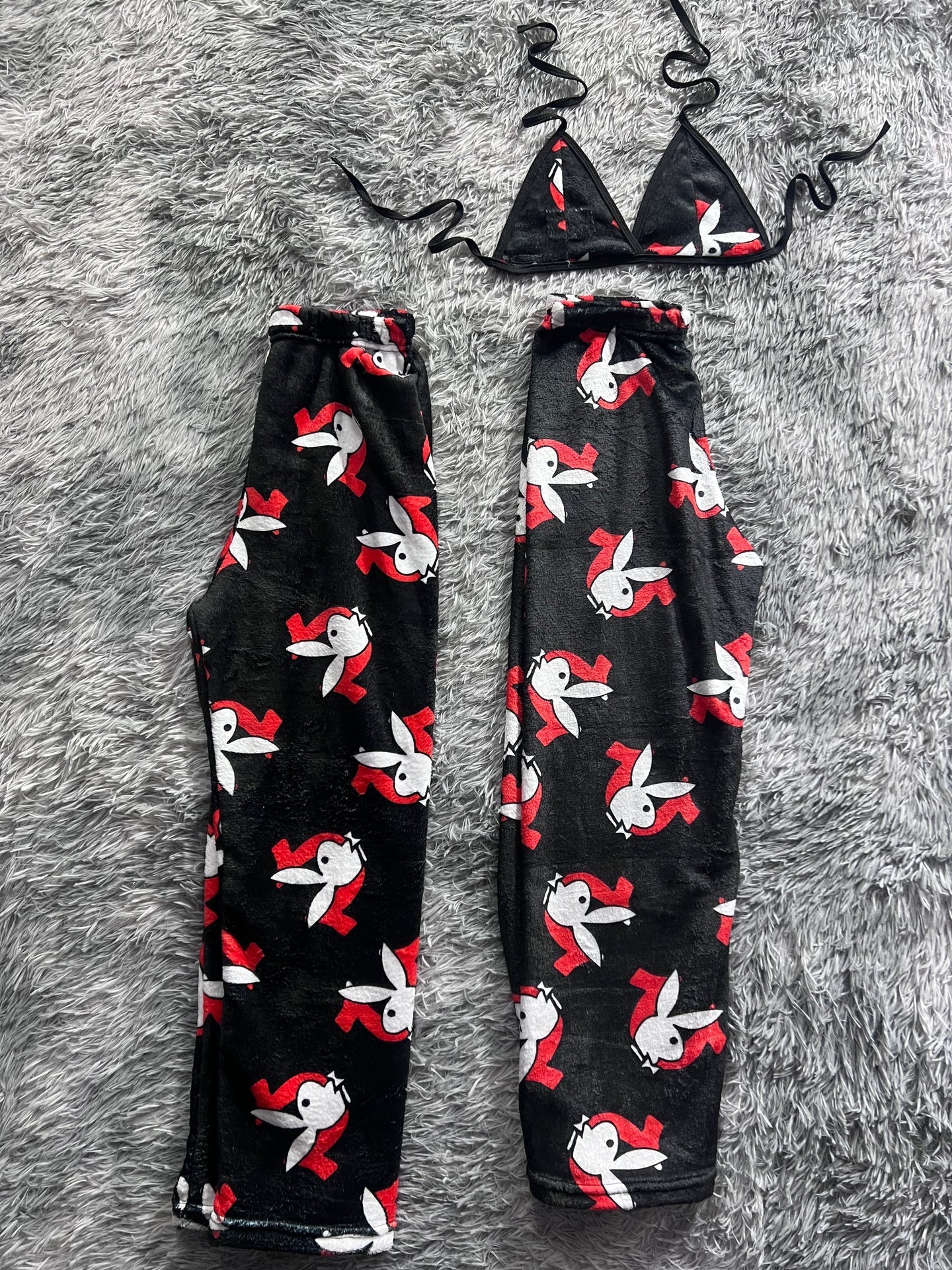 Play Boy X True Religion White And Red Matching Plushie PJs - Fundies