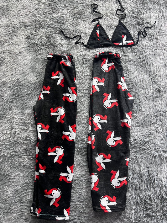 Play Boy X True Religion White And Red Matching Plushie PJs - Fundies
