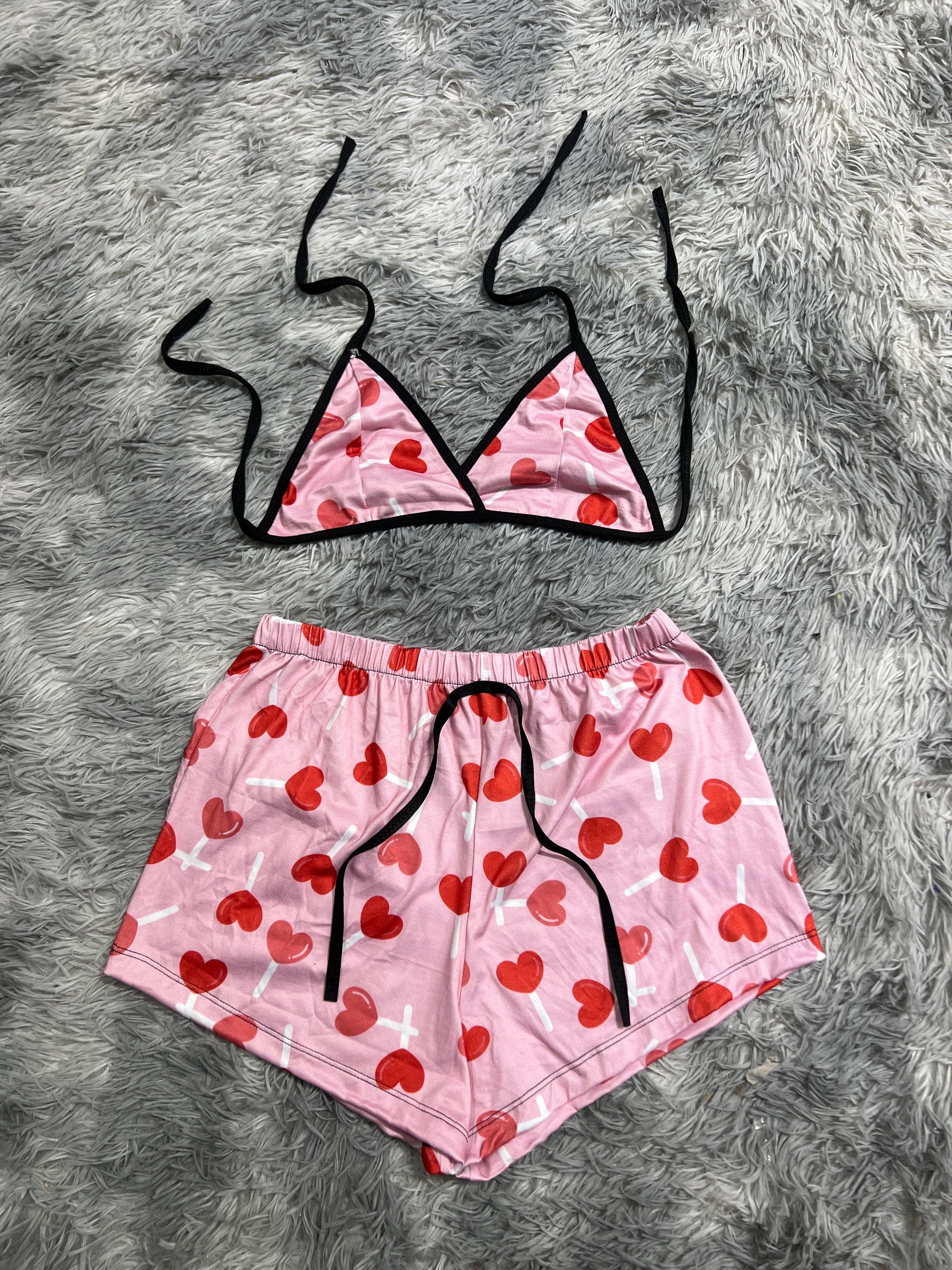 Paletas Of Heart Brush Matching Top & Short - Fundies