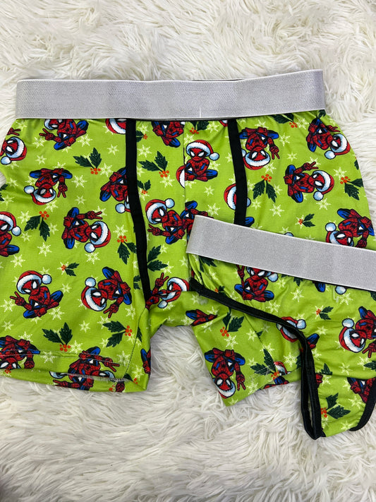 Spiderman Christmas matching couples underwear christmas