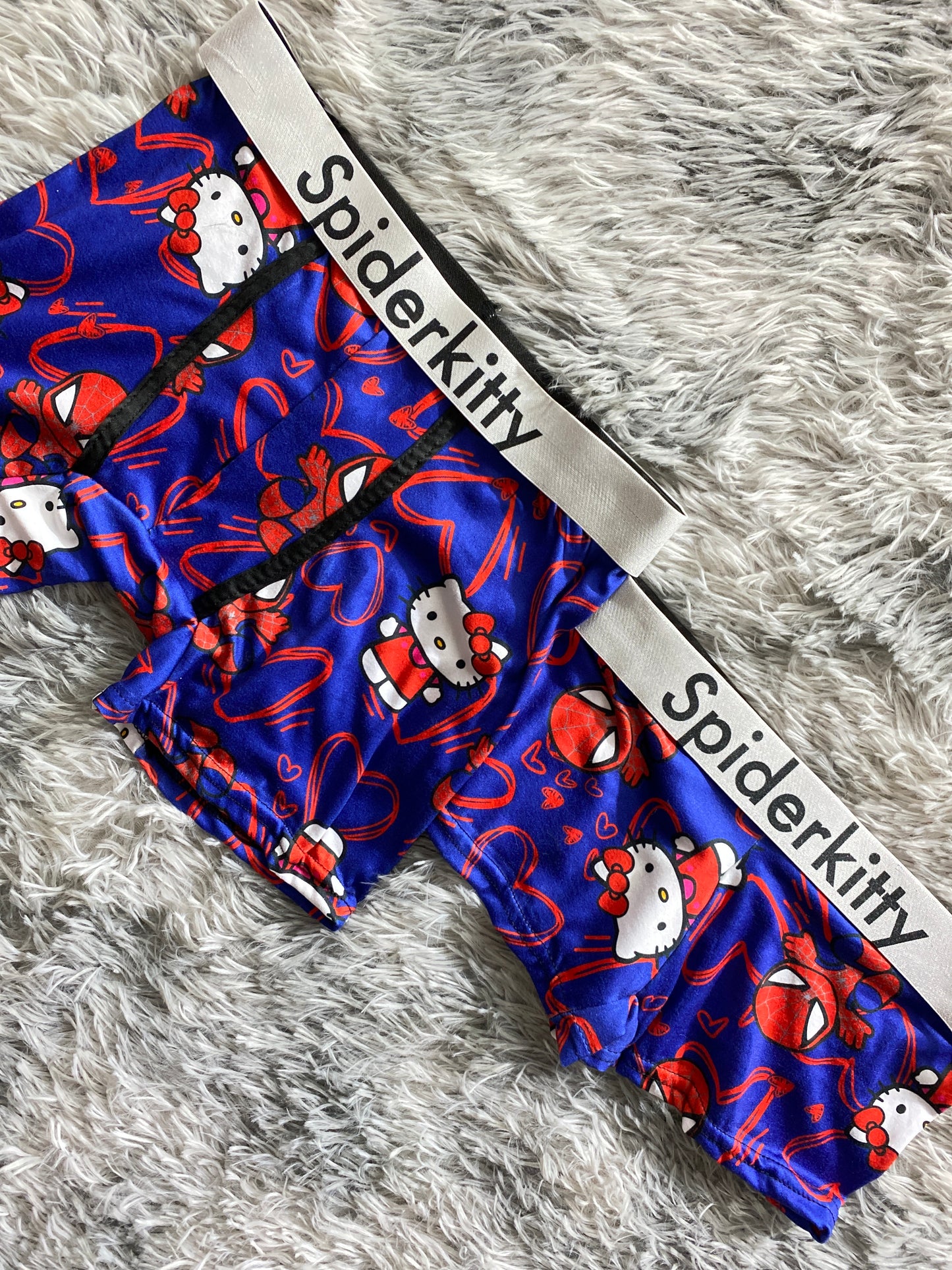 Hello Kitty spider man blue Print Matching boxer Set